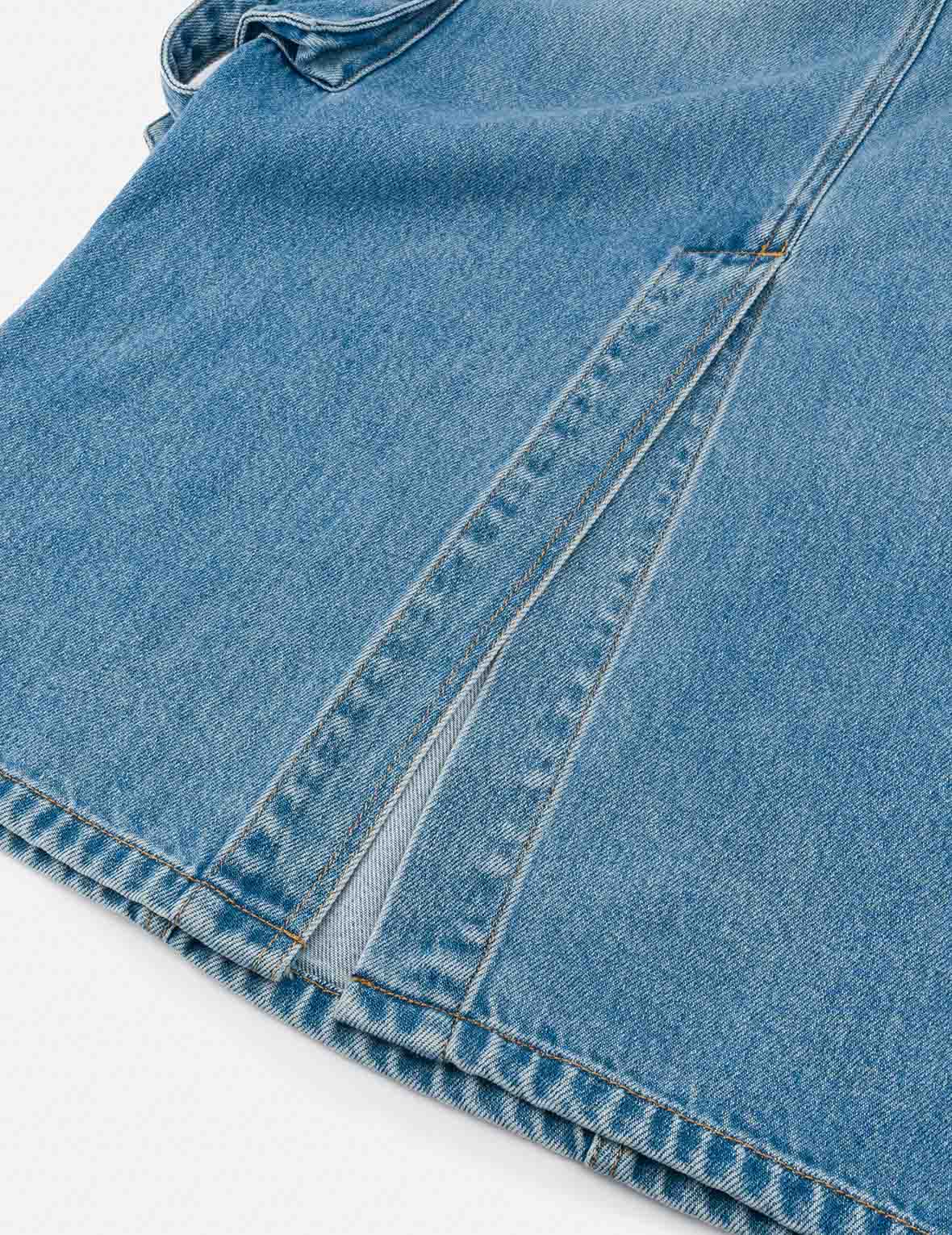 Deconstructed Inserted Seagull Embroidery Fashion Fit Denim Cargo Skirt - Image 13