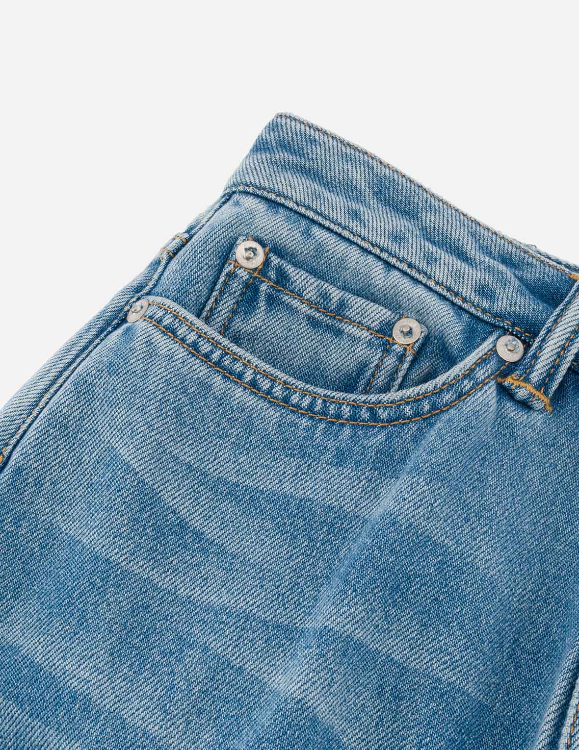 Deconstructed Inserted Seagull Embroidery Fashion Fit Denim Cargo Skirt - Image 7