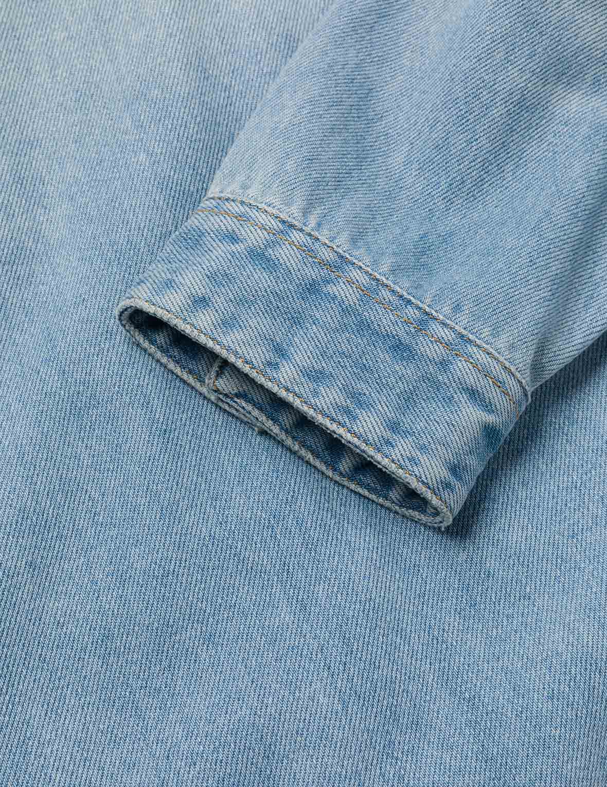 Deconstructed Logo and Seagull Embroidery Oversized Denim Jacket - Image 11