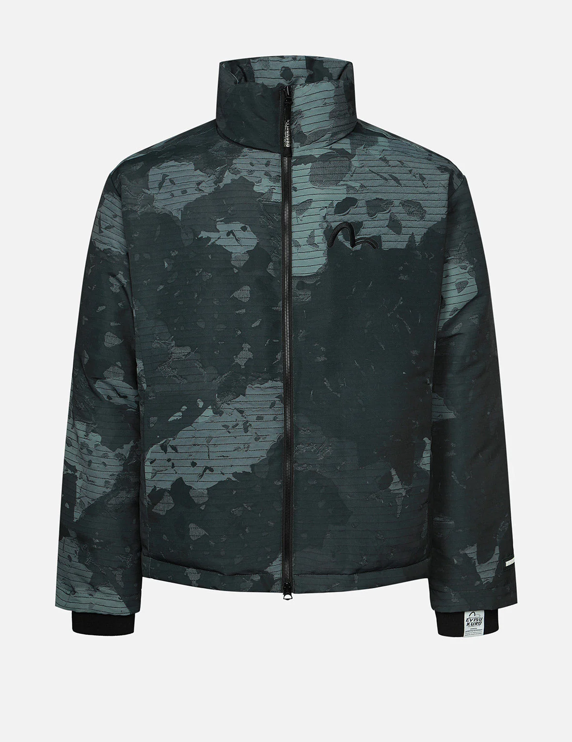 Deconstructed Print and Logo Embroidery Relax Fit Down Jacket - Image 2