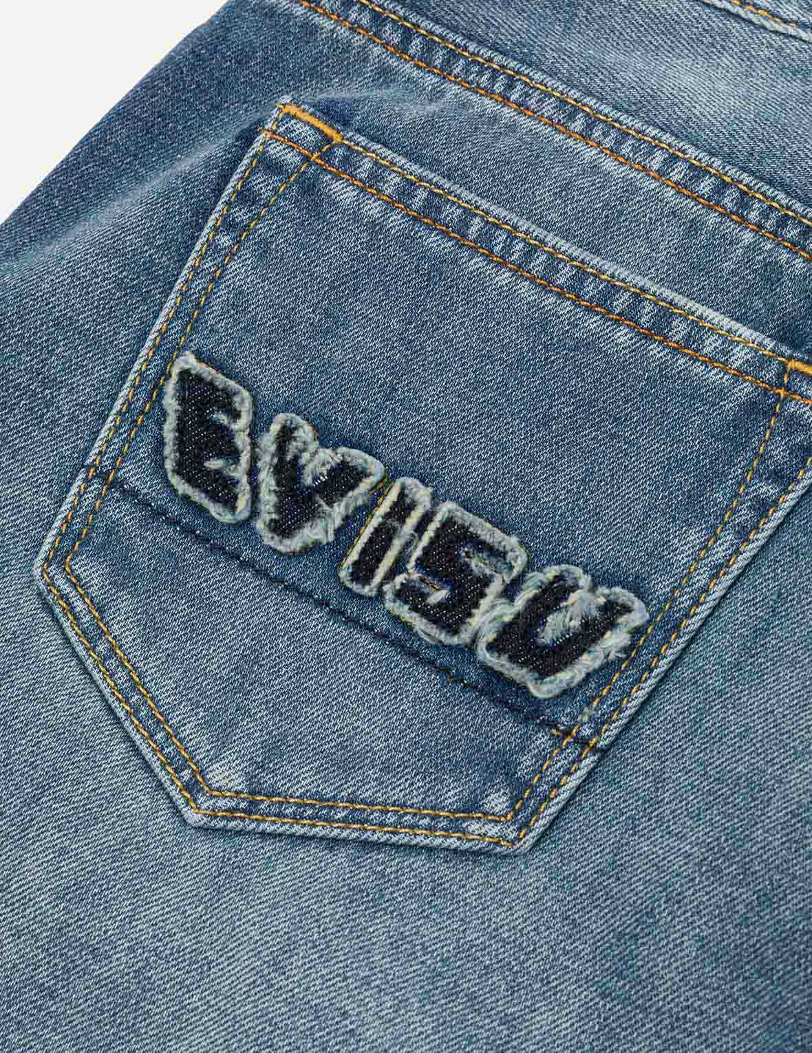 Deconstructed Seagull and Logo Applique Relax Fit Denim Shorts - Image 6