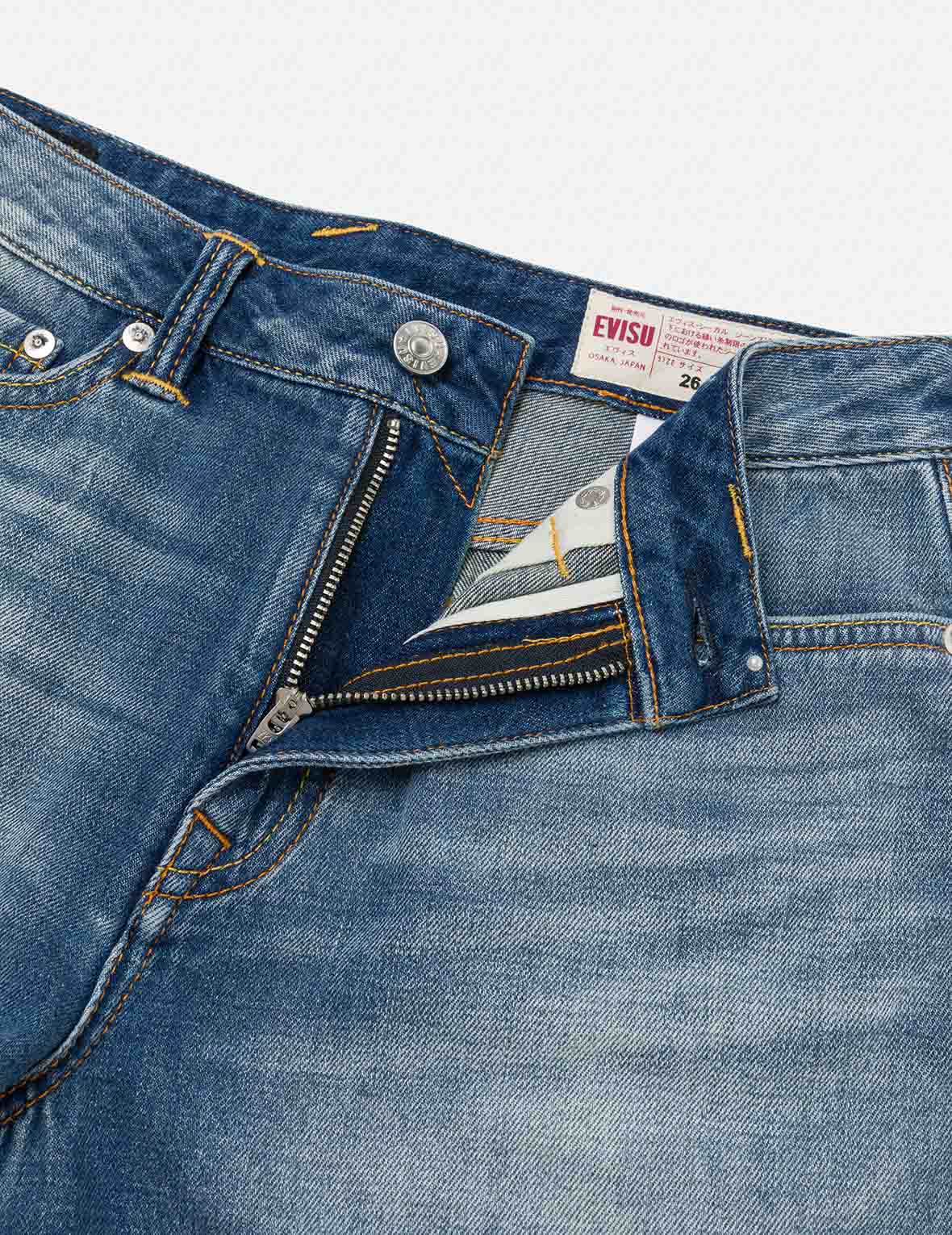 Deconstructed Seagull and Logo Applique Relax Fit Denim Shorts - Image 8