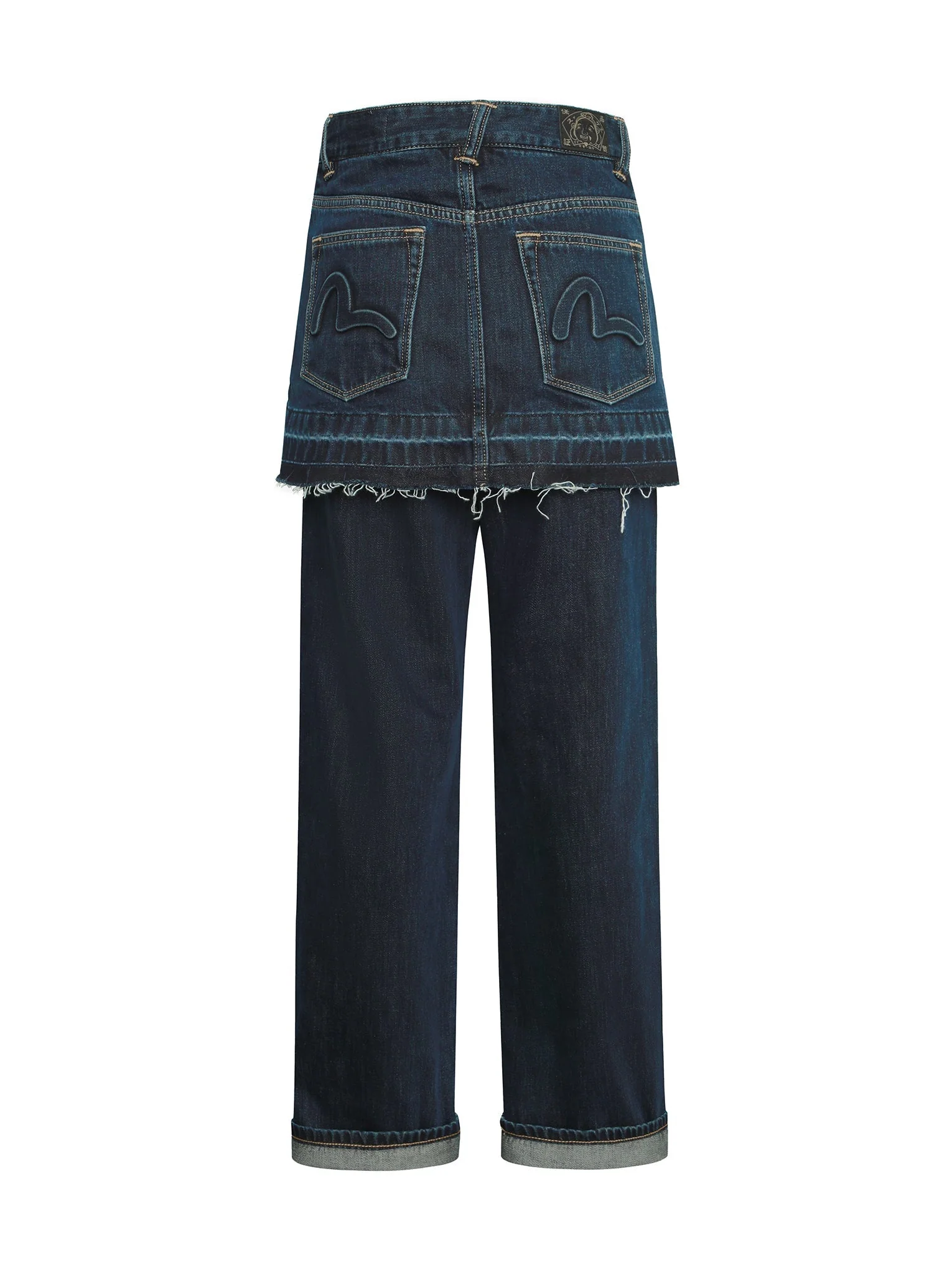 Deconstructed Seagull Embossed Fashion Fit Skirt-Jeans - Image 10