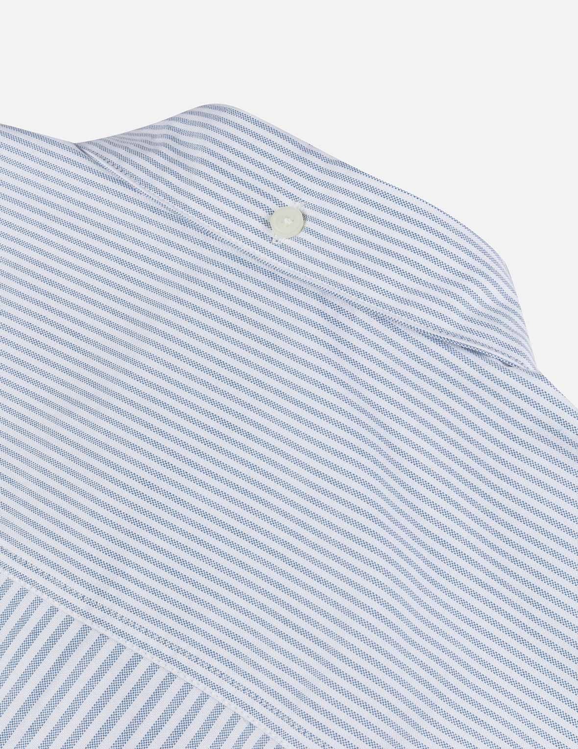 Deconstructed Seagull Embroidery Relax Fit Striped Shirt - Image 10