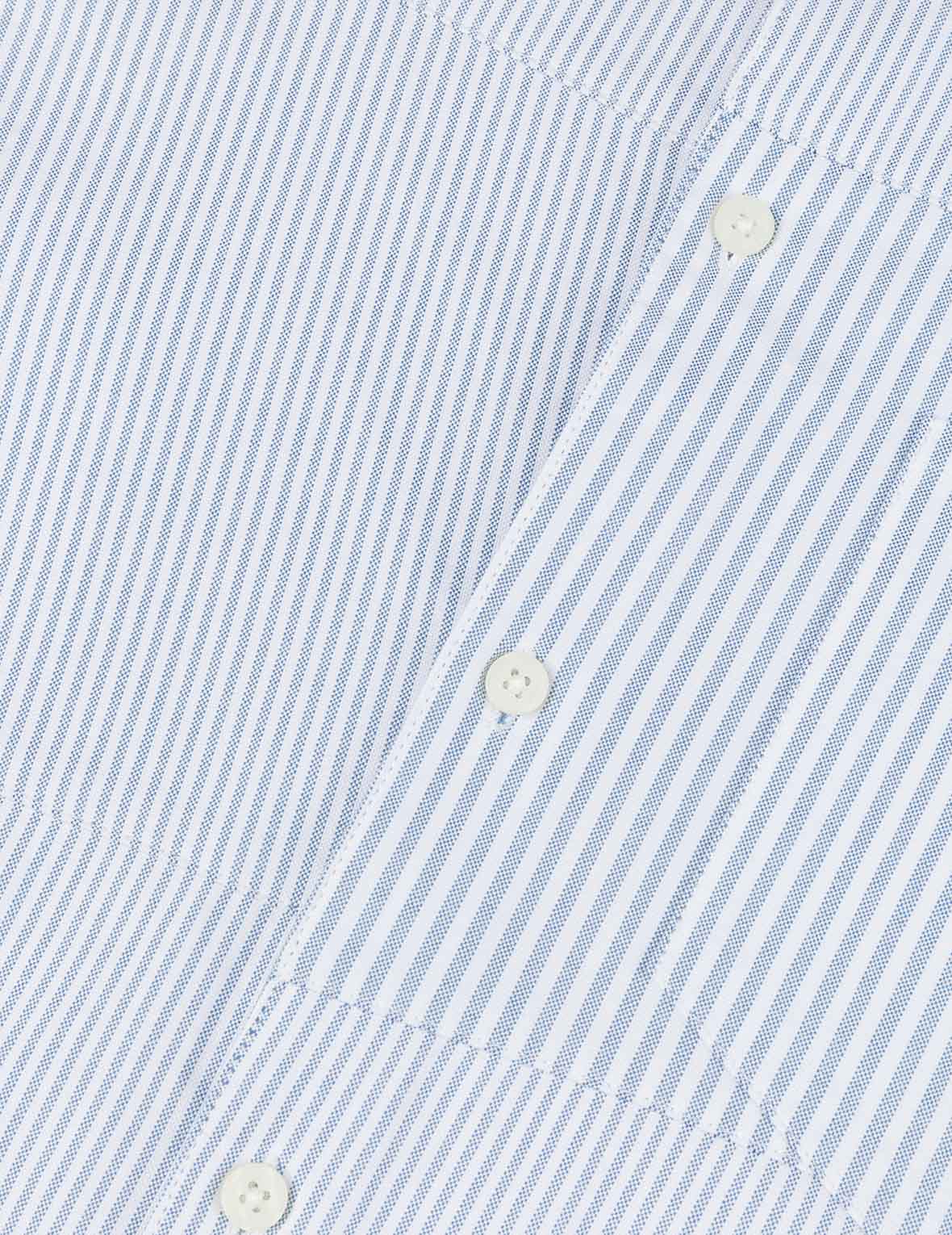 Deconstructed Seagull Embroidery Relax Fit Striped Shirt - Image 9