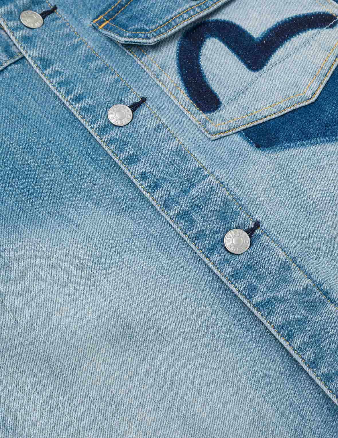 Deconstructed with Multi-pocket Loose Fit Denim Jacket - Image 11
