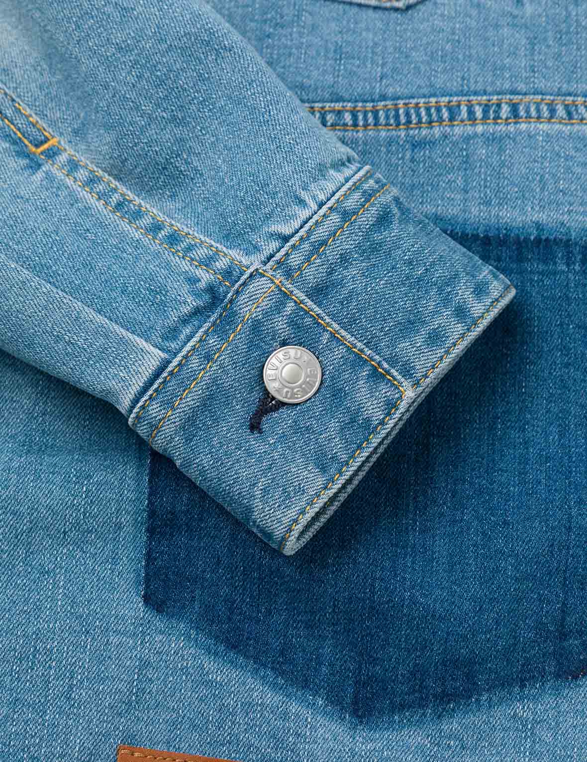 Deconstructed with Multi-pocket Loose Fit Denim Jacket - Image 16