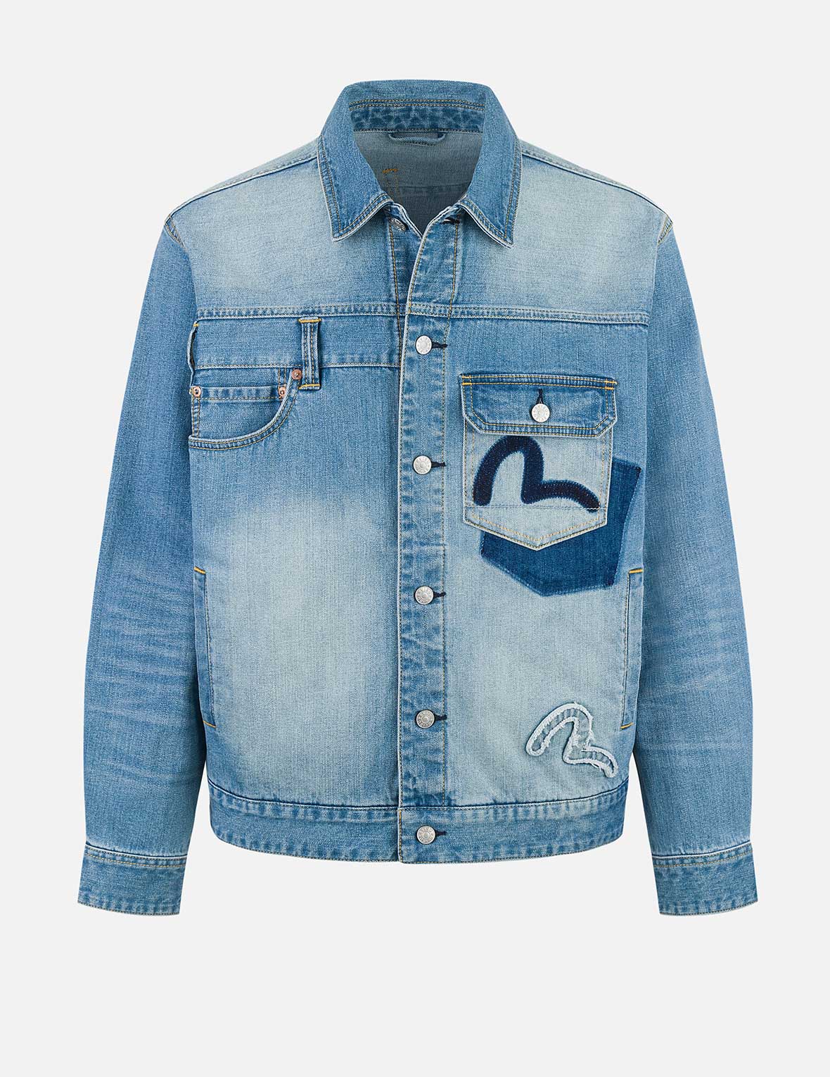 Deconstructed with Multi-pocket Loose Fit Denim Jacket - Image 2