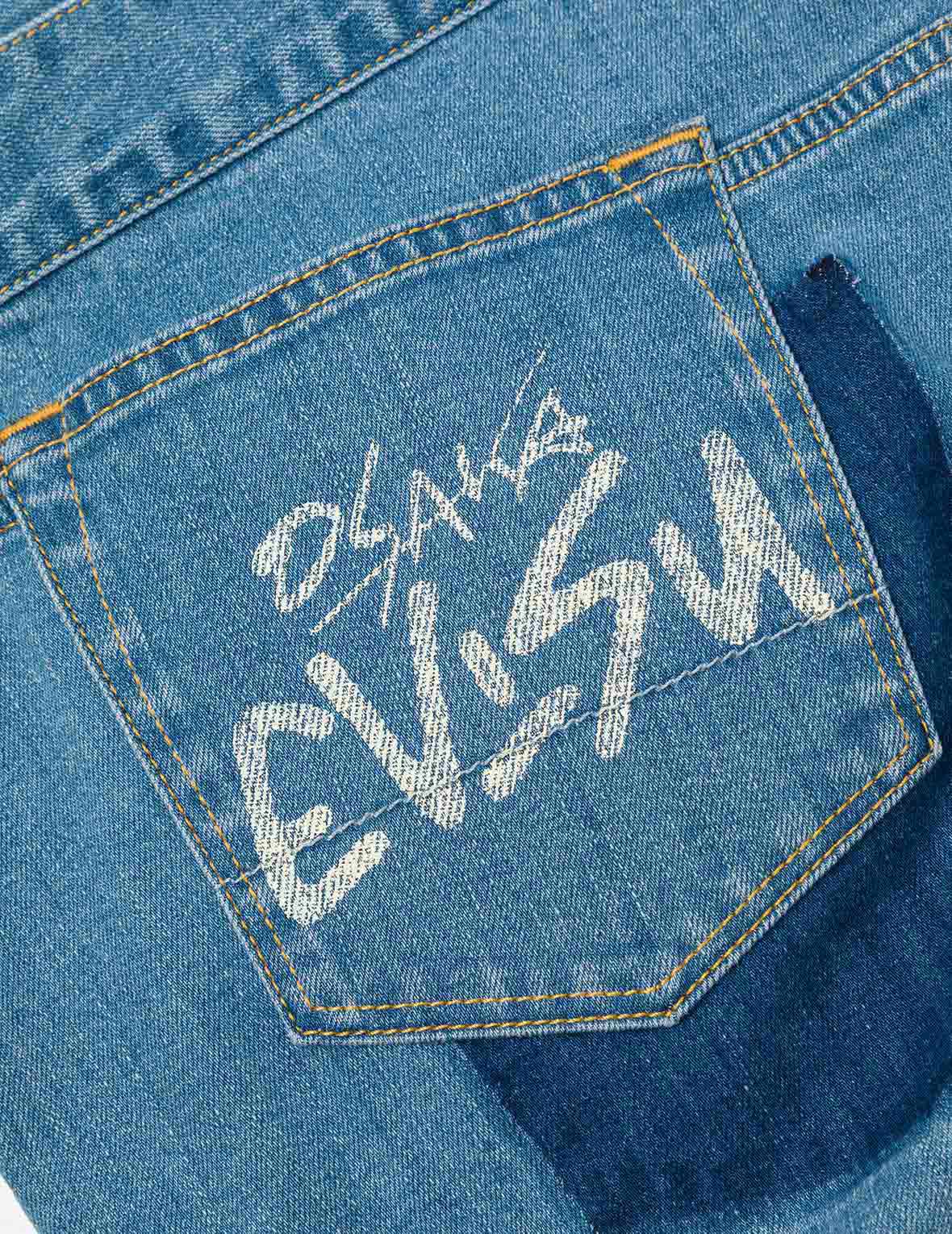 Deconstructed with Multi-pocket Loose Fit Denim Jacket - Image 7