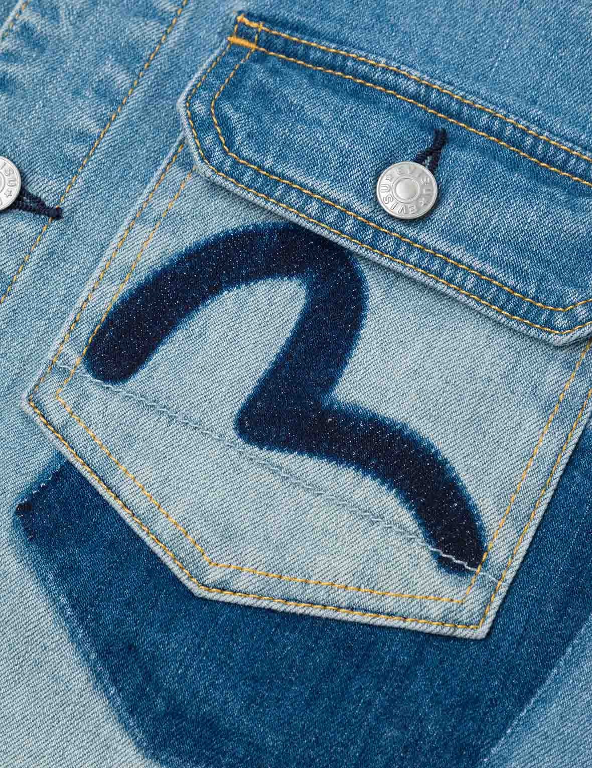 Deconstructed with Multi-pocket Loose Fit Denim Jacket - Image 9