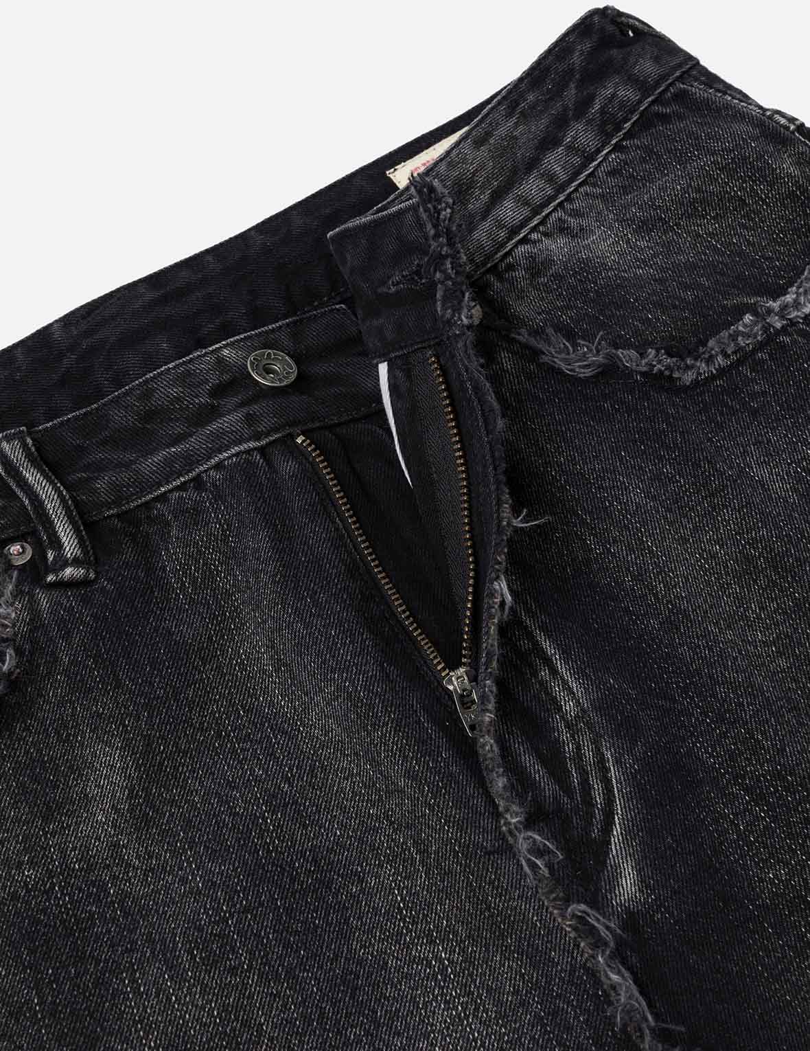 Distressed Daicock Print Fashion Fit Denim Shorts - Image 8
