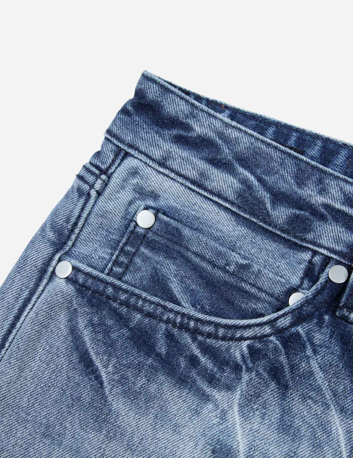 Distressed Daicock Straight Fit Washed Jeans - Image 9