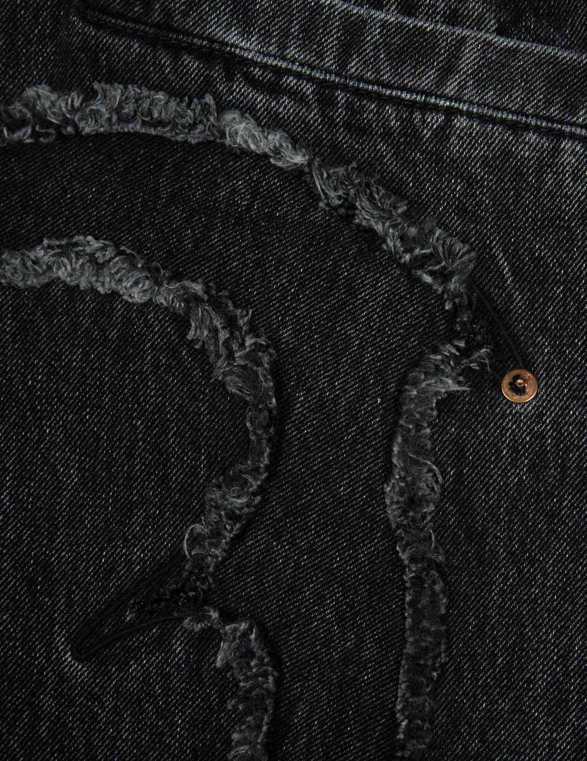 Distressed Edges Inserted Daicock Baggy Jeans - Image 13