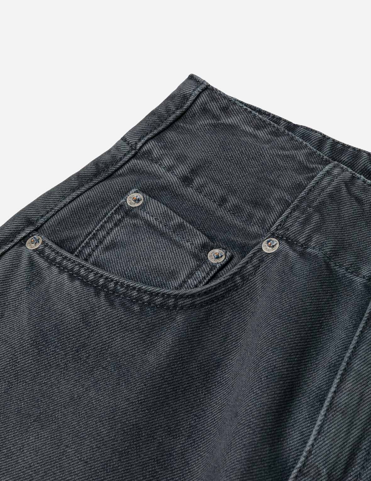 Distressed Kamon Appliqué Embroidery Balloon Fit Jeans - Image 8