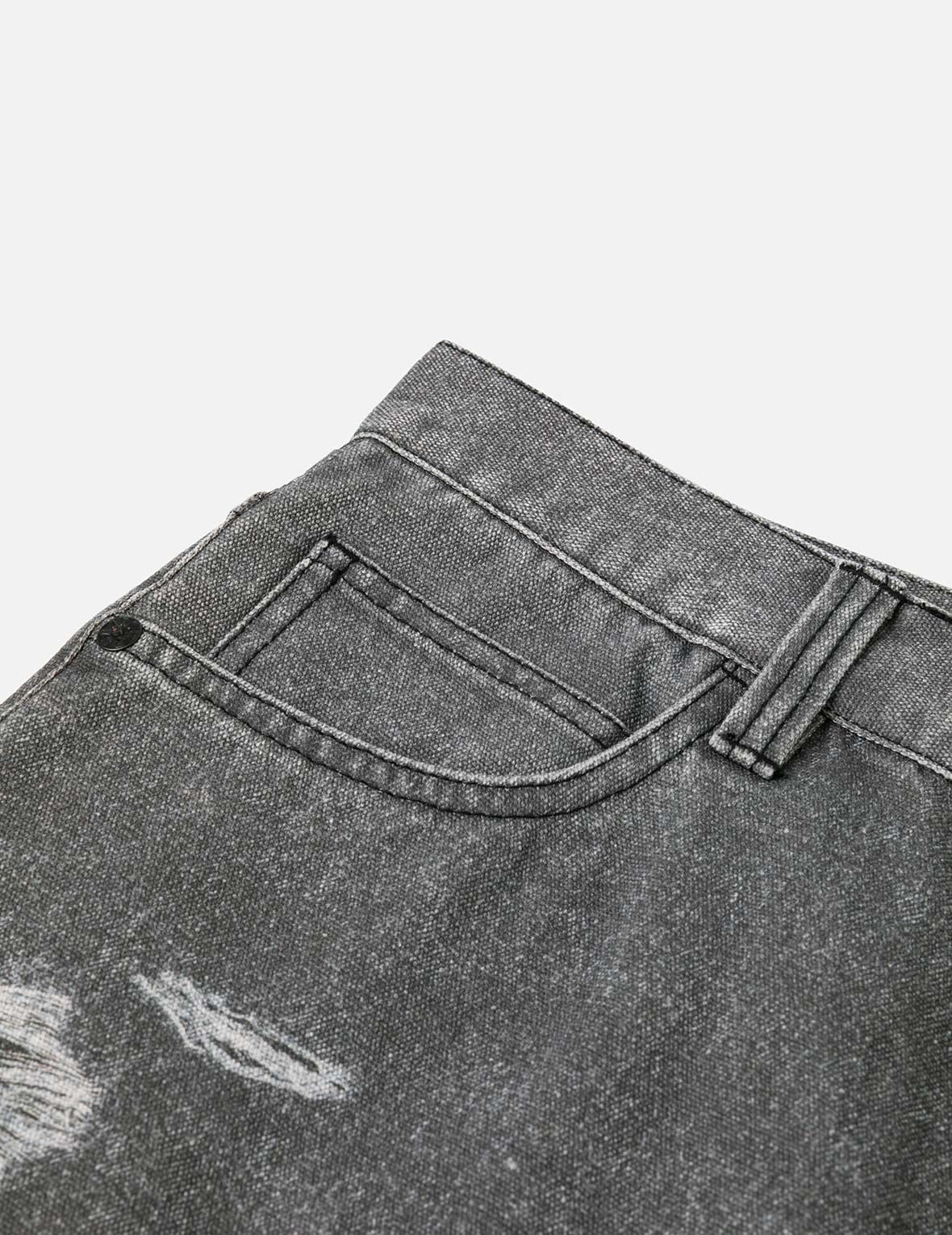 Distressed Print Relax Fit Pants - Image 11