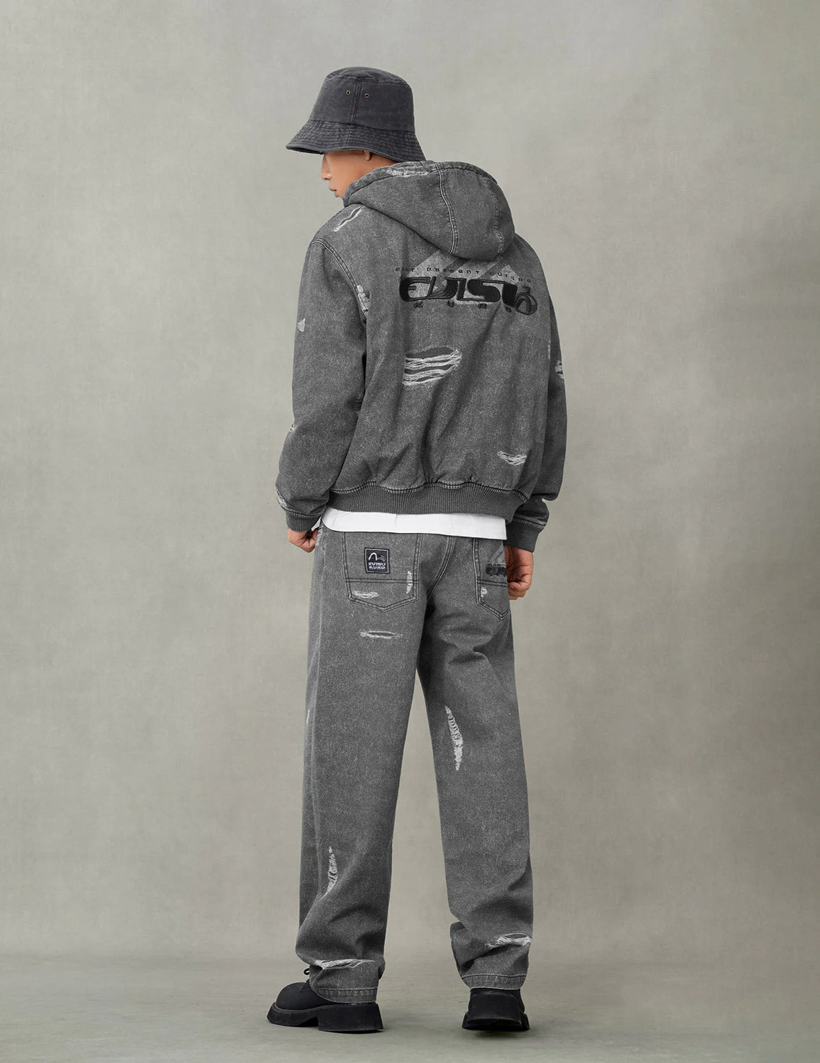 Distressed Print Relax Fit Pants - Image 6
