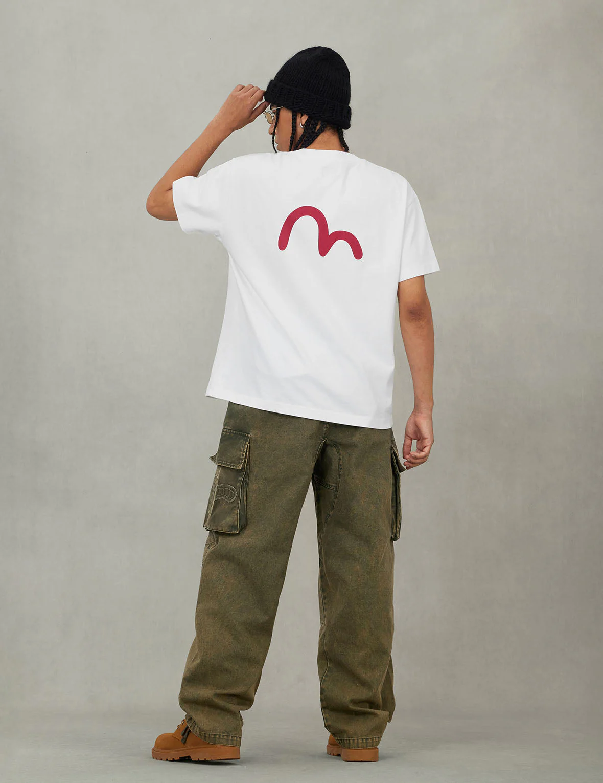 Distressed Seagull Appliqué Embroidery and Multi-Pocket Loose Fit Cargo Pants - Image 11