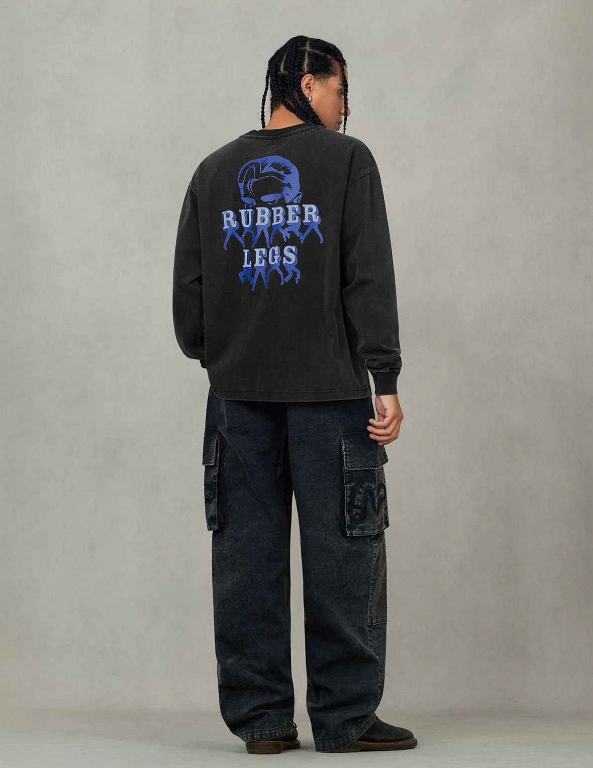Distressed Seagull Appliqué Embroidery and Multi-Pocket Loose Fit Cargo Pants - Image 12