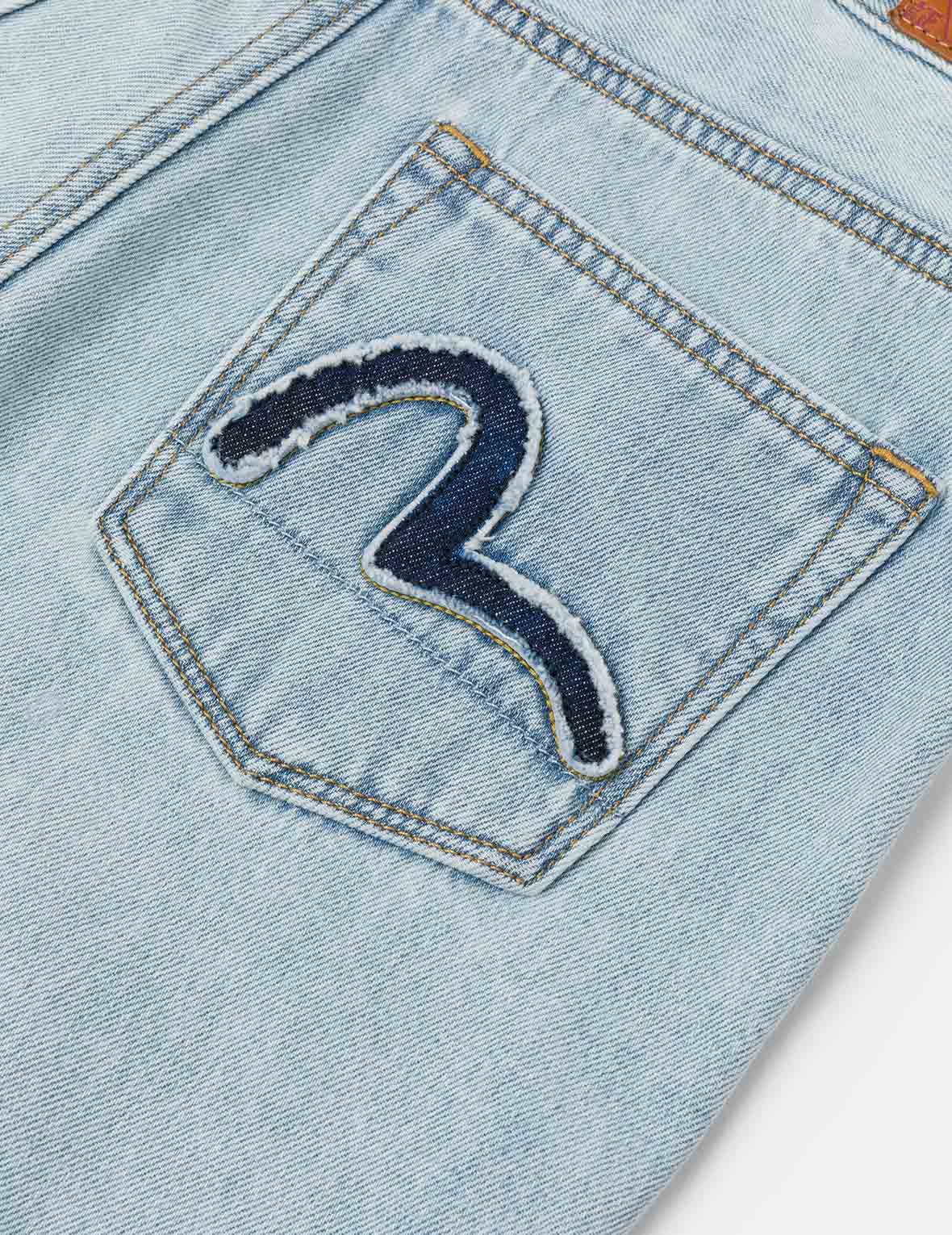 Distressed Seagull Appliqué Fashion Fit Wide-leg Jeans - Image 5