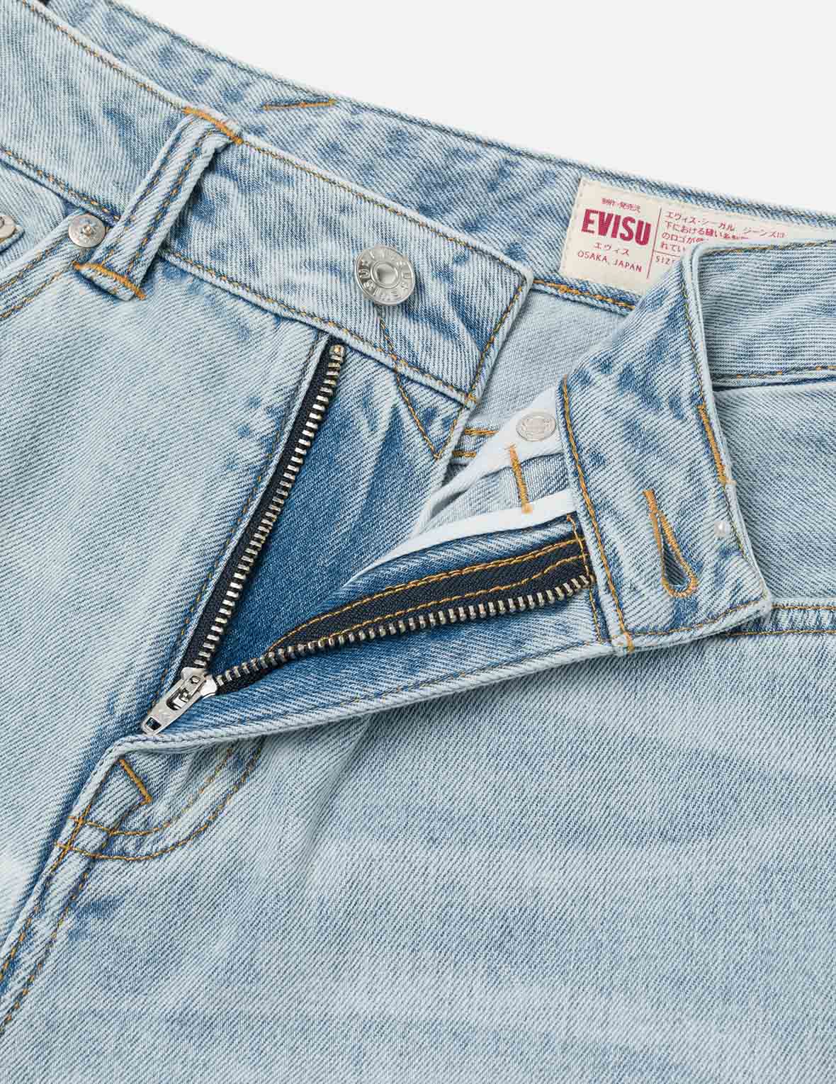 Distressed Seagull Appliqué Fashion Fit Wide-leg Jeans - Image 7
