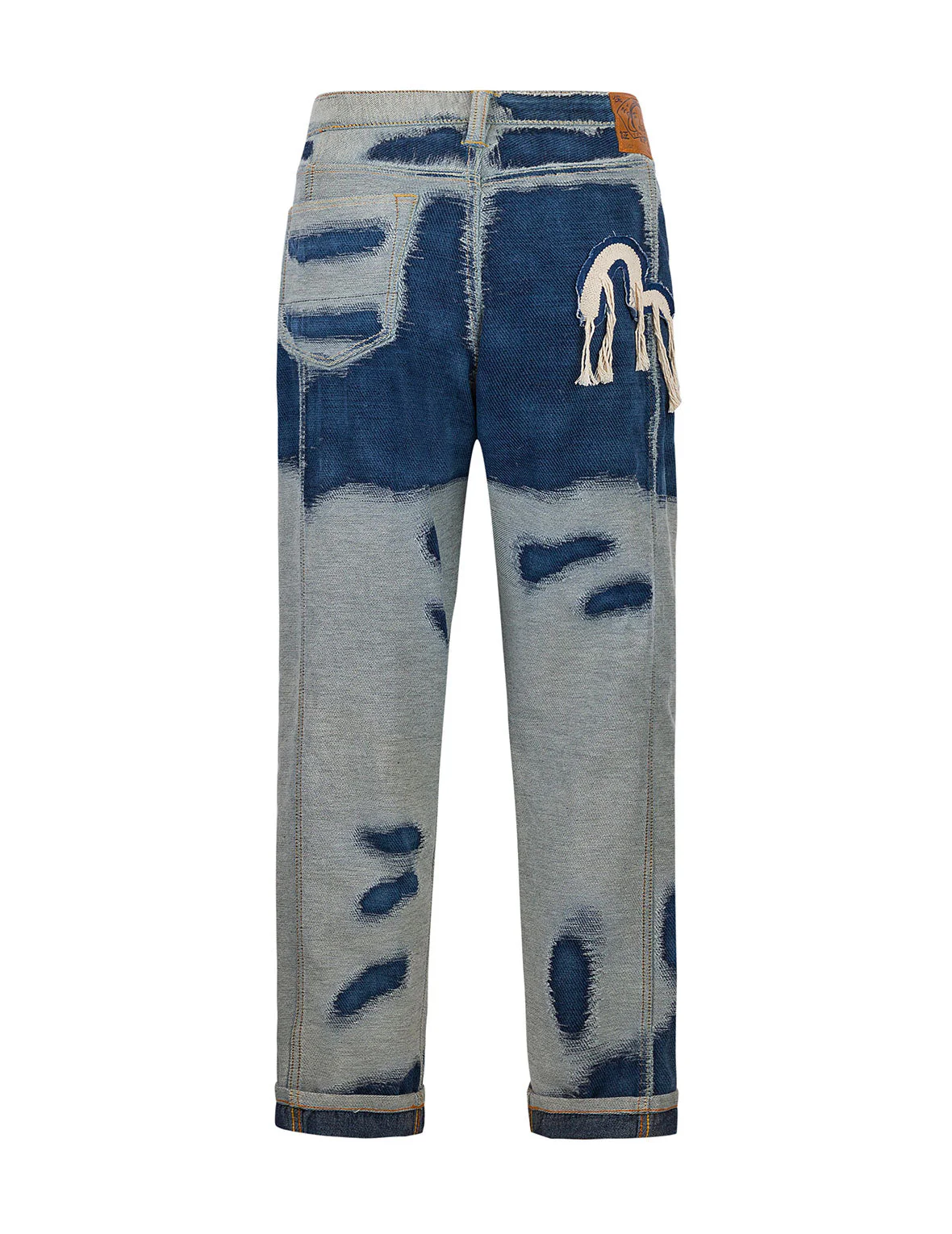 Distressed Seagull Embroidery Fashion Fit Denim Jeans - Image 11
