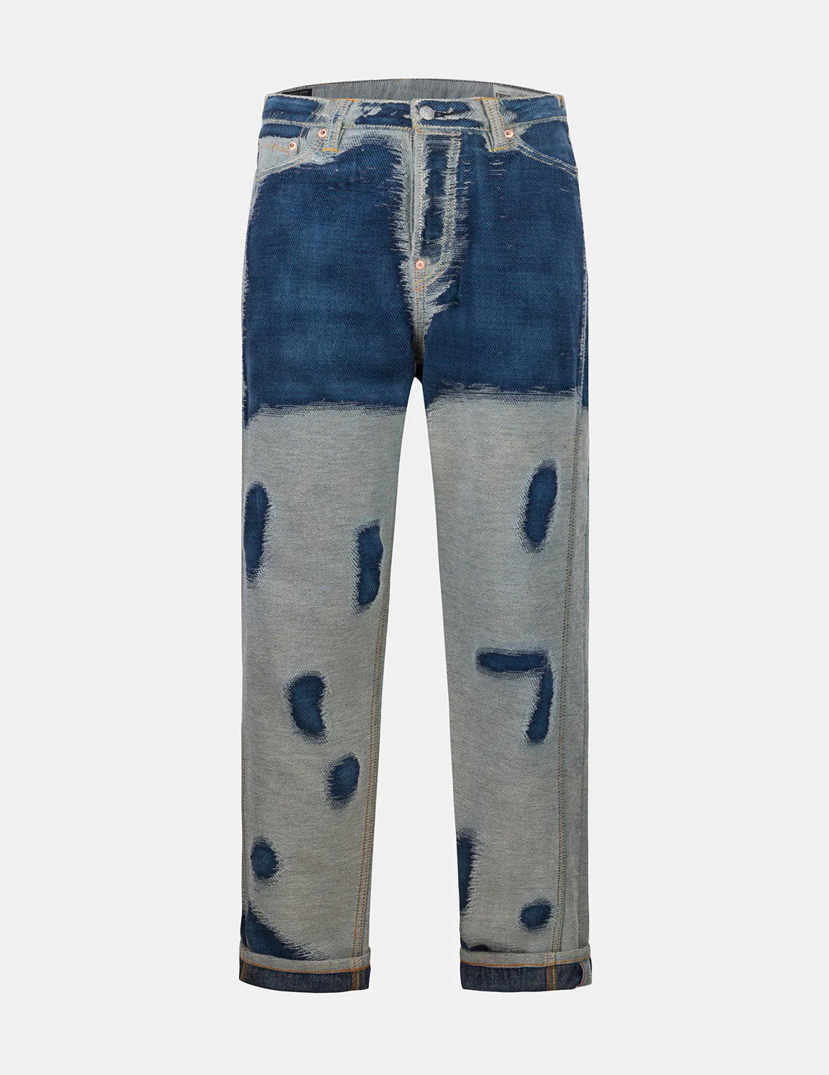 Distressed Seagull Embroidery Fashion Fit Denim Jeans - Image 2