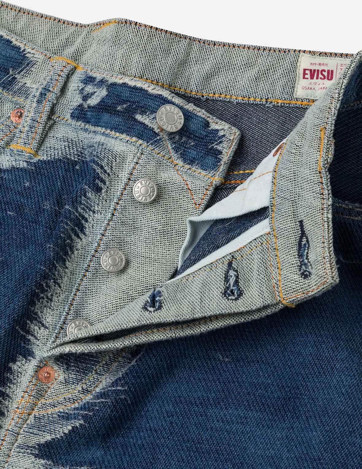 Distressed Seagull Embroidery Fashion Fit Denim Jeans - Image 7