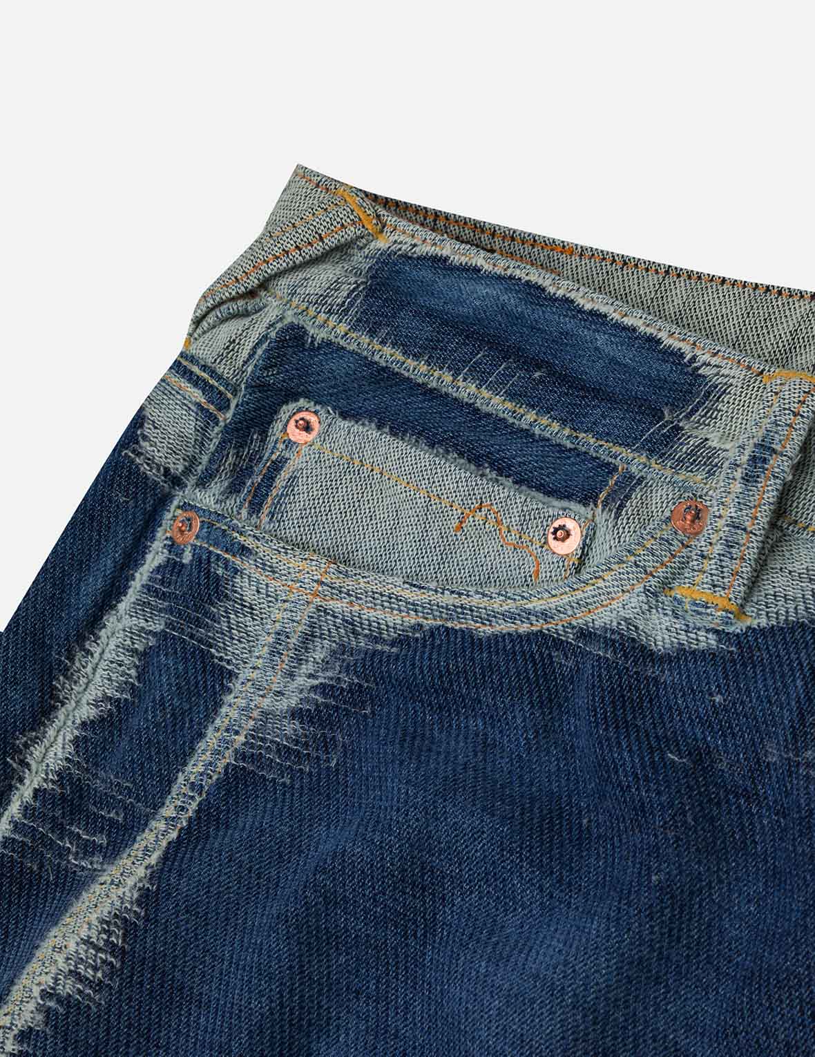 Distressed Seagull Embroidery Fashion Fit Denim Jeans - Image 8