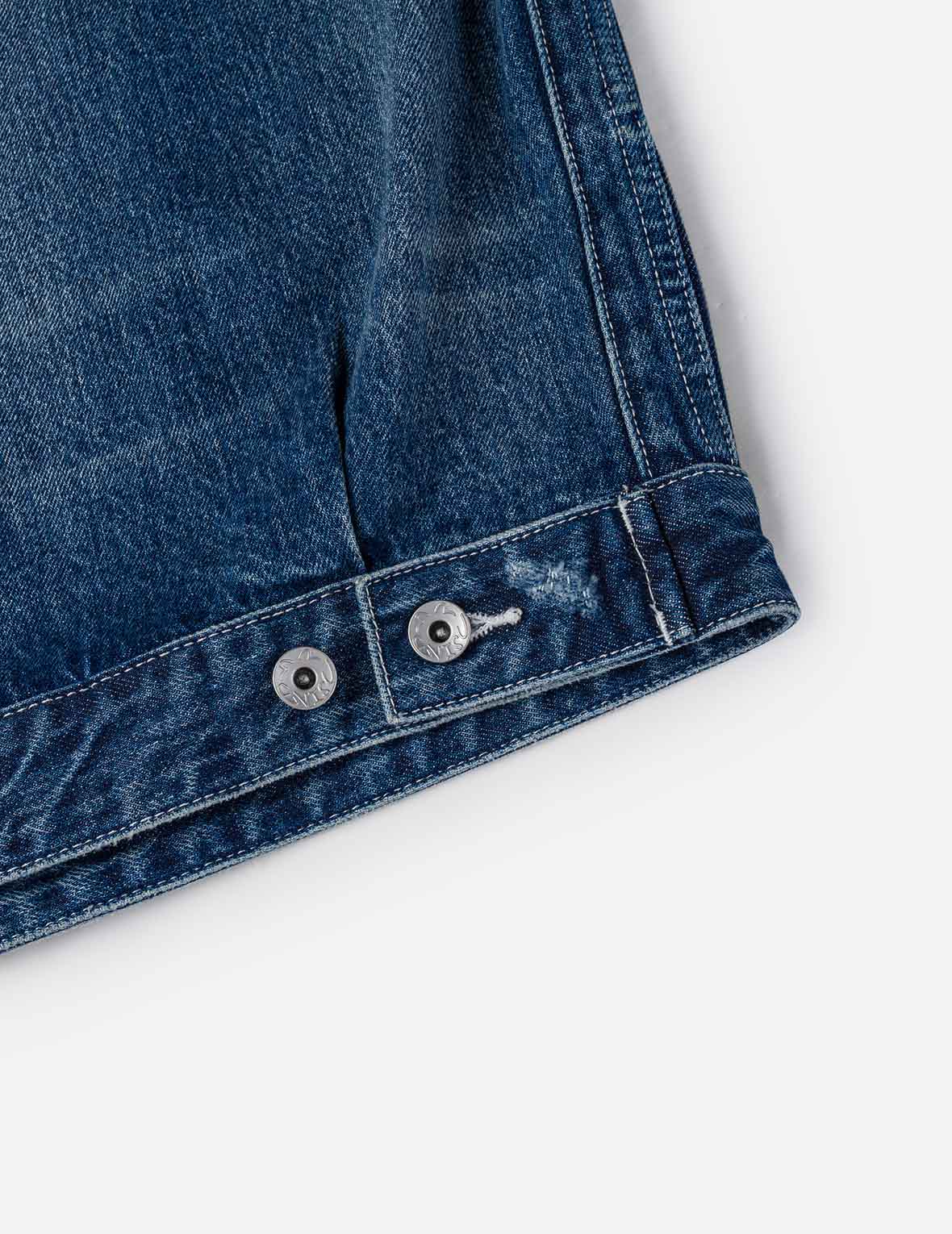Distressed Seagull Print Relax Fit Vintage Washed Denim Jacket - Image 11