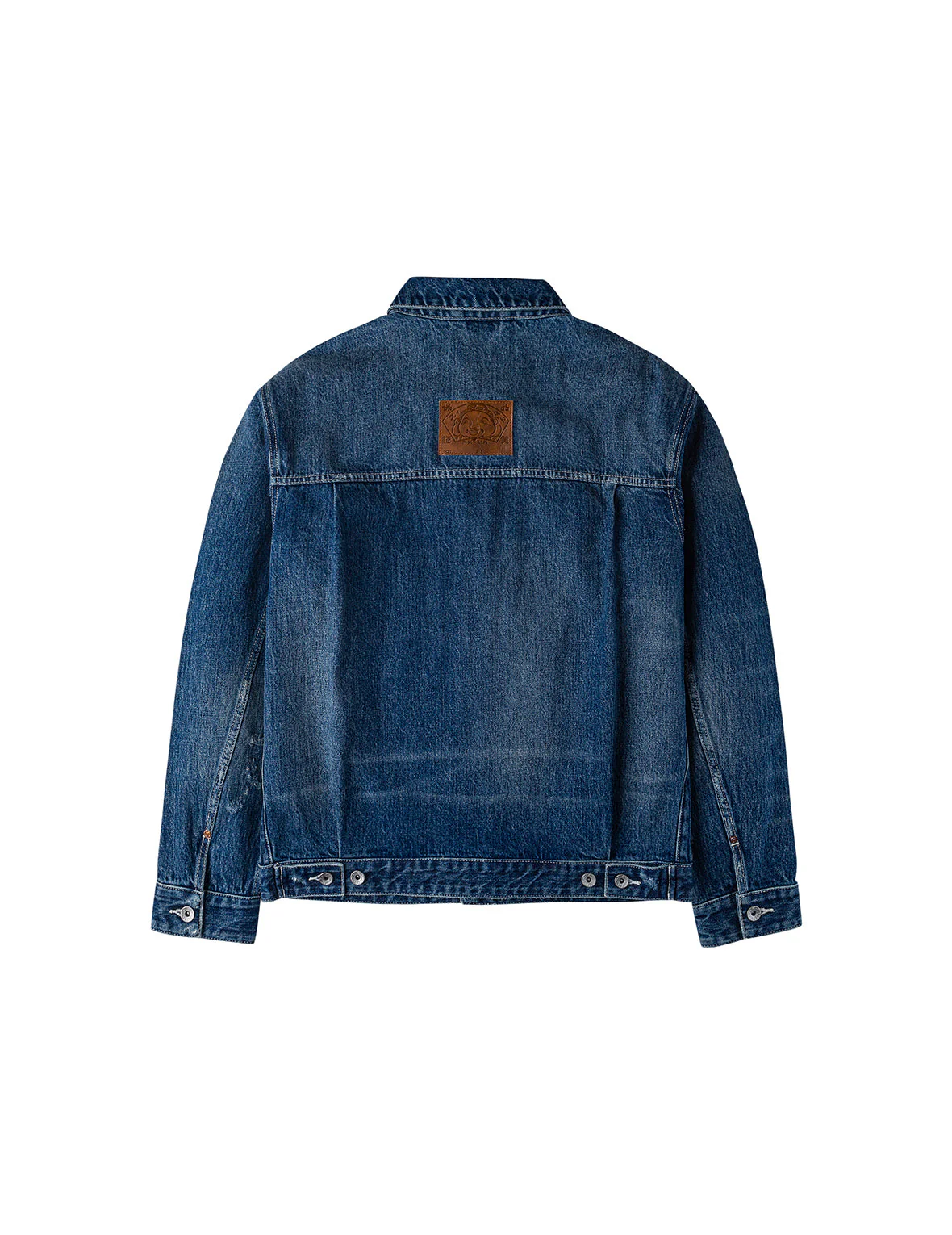 Distressed Seagull Print Relax Fit Vintage Washed Denim Jacket - Image 2