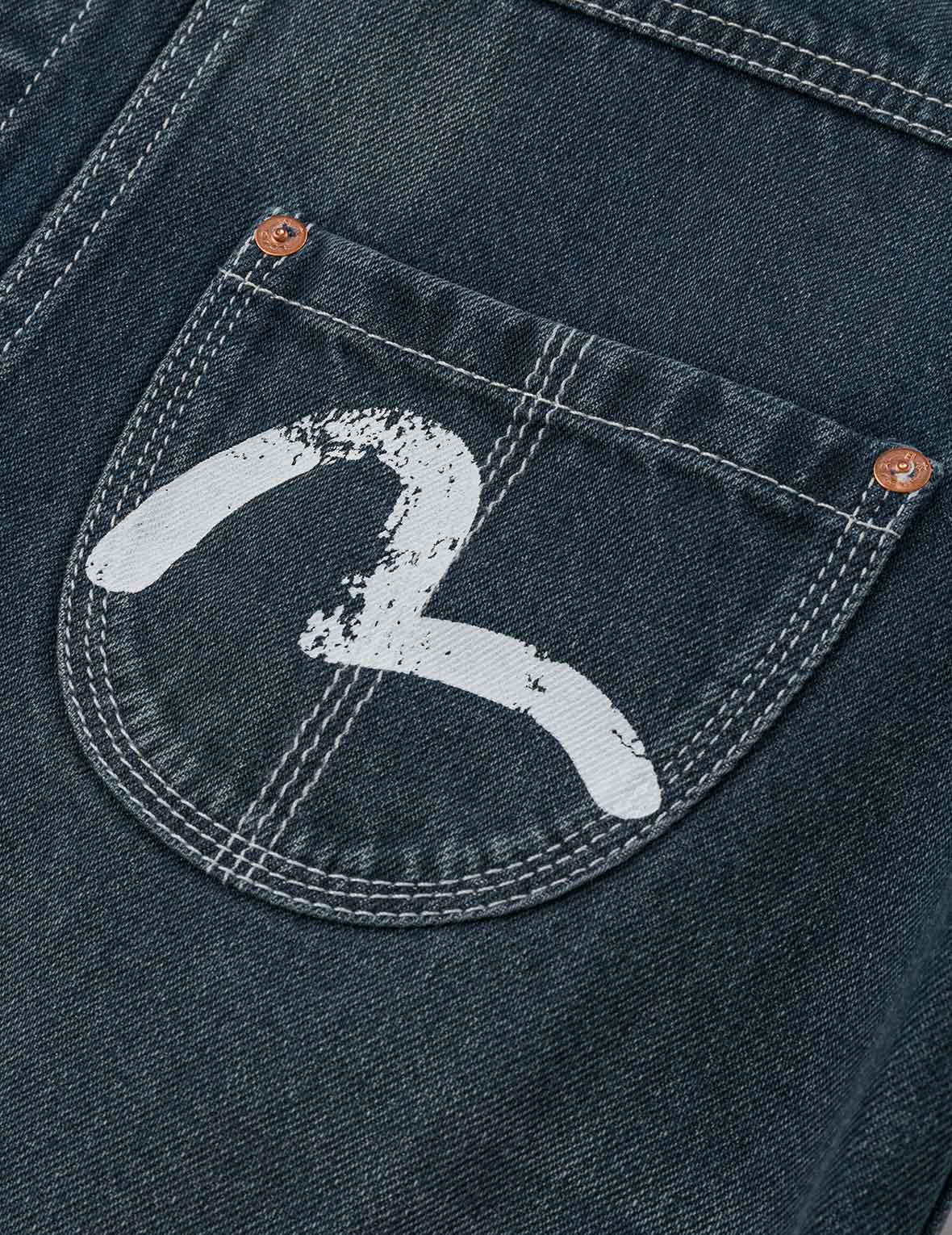 Distressed Seagull Print Relax Fit Washed Seagull Pocket Denim Jacket - Image 8