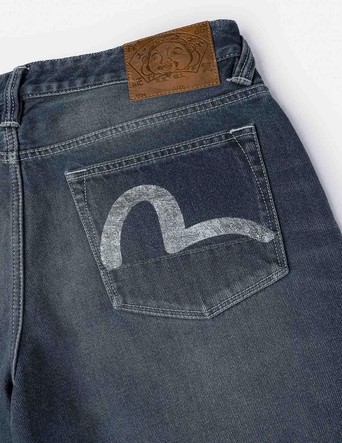 Distressed Seagull Print with Irregular Patches Loose Fit Denim Jeans - Image 7