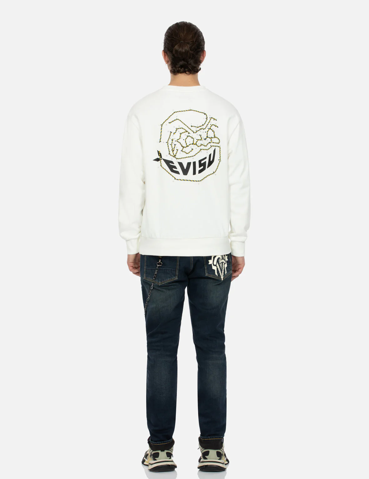 Dot-to-Dot Daruma and Logo Print Relax Fit Sweatshirt - Image 10