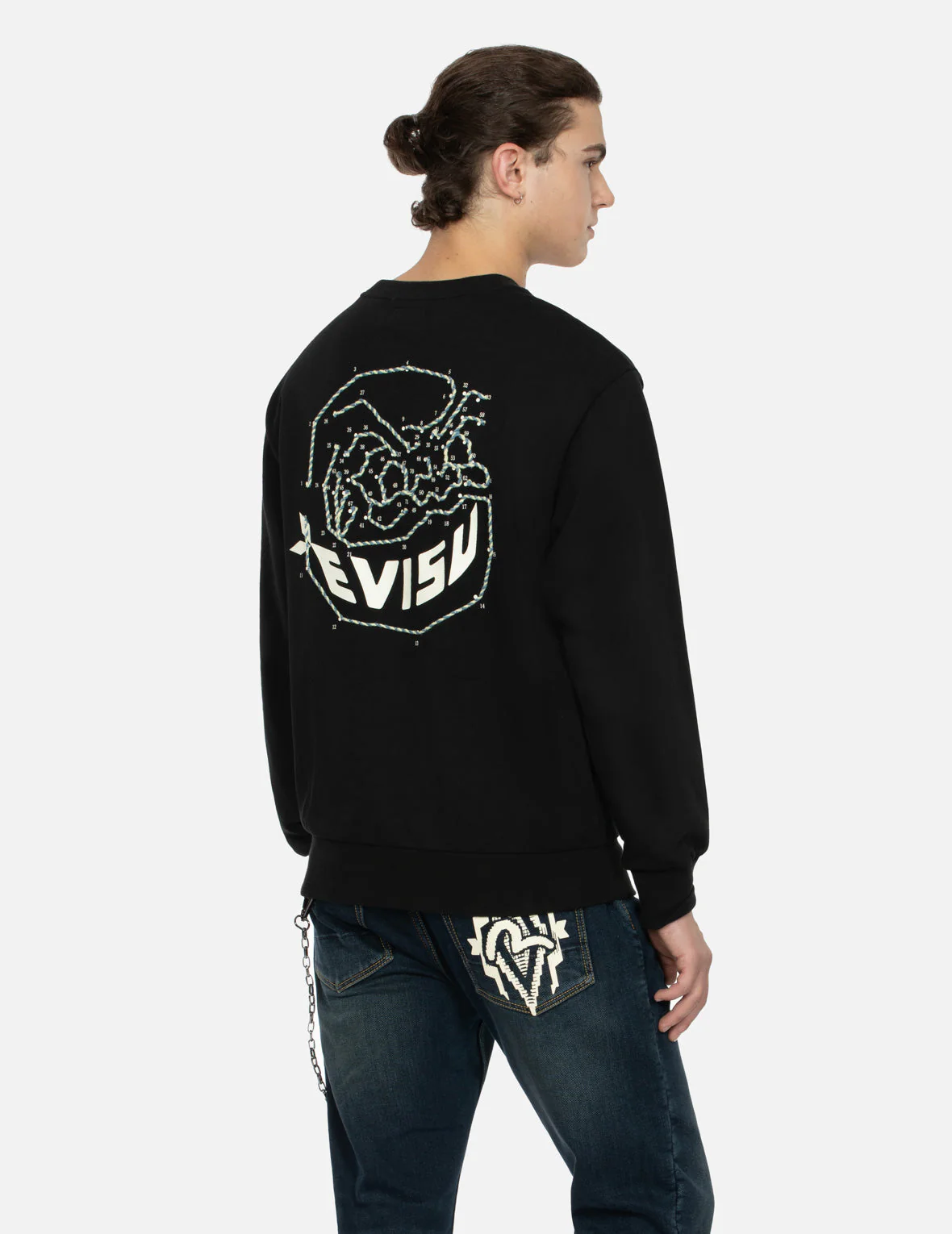 Dot-to-Dot Daruma and Logo Print Relax Fit Sweatshirt - Image 13