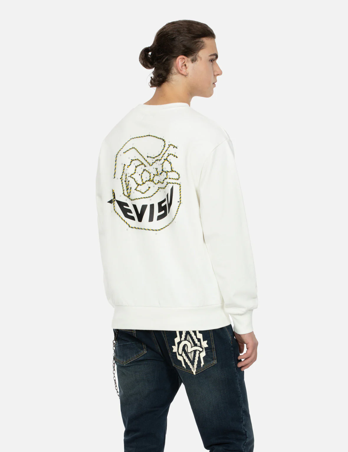 Dot-to-Dot Daruma and Logo Print Relax Fit Sweatshirt - Image 14