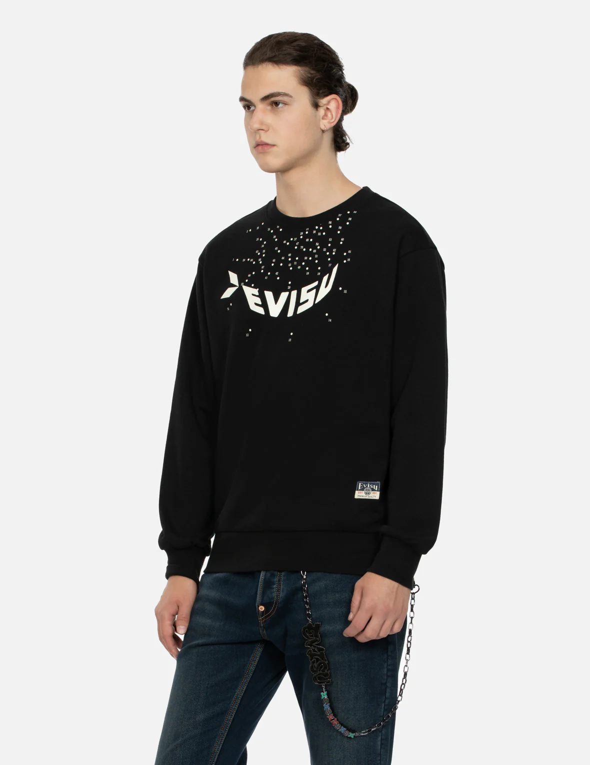 Dot-to-Dot Daruma and Logo Print Relax Fit Sweatshirt - Image 15