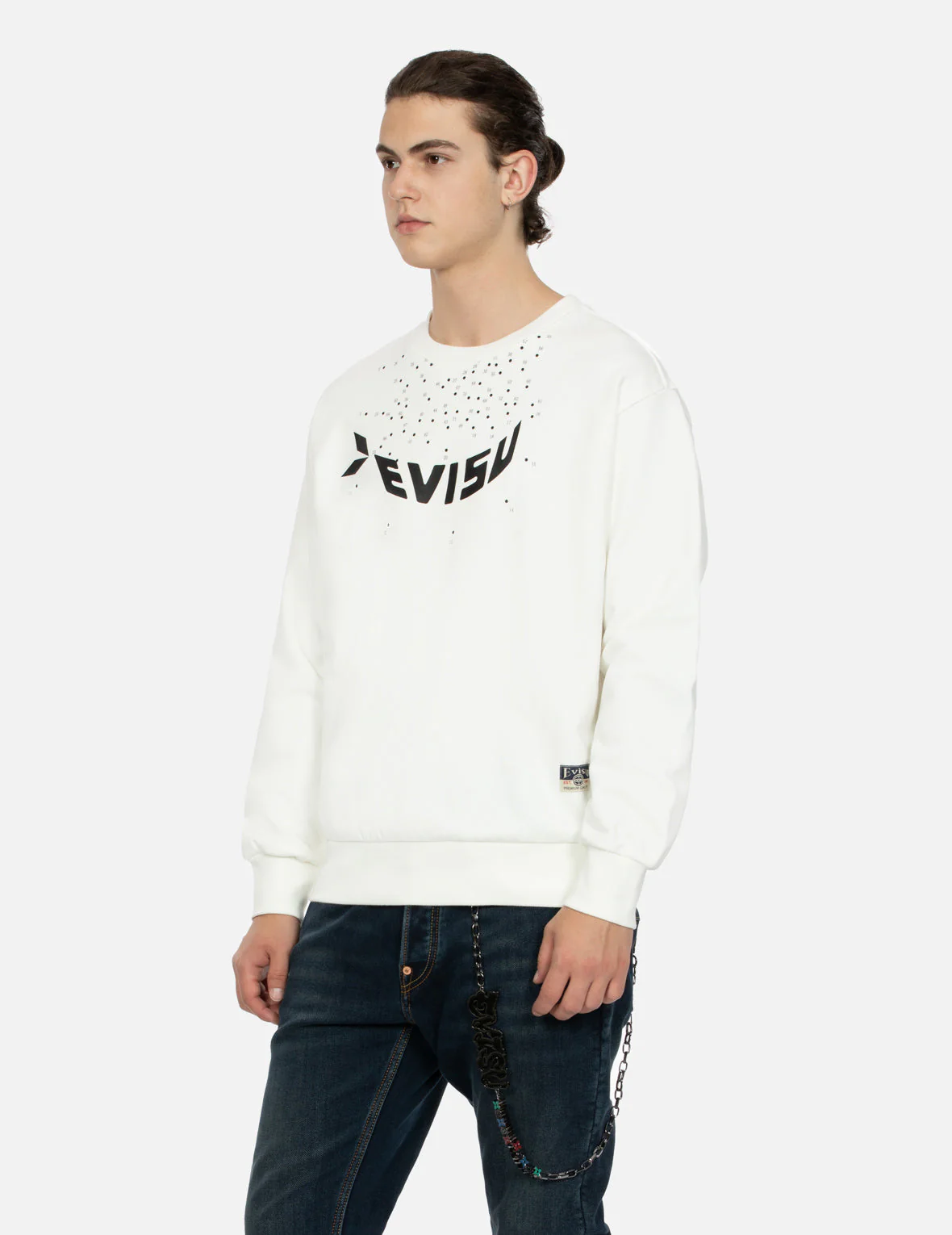 Dot-to-Dot Daruma and Logo Print Relax Fit Sweatshirt - Image 16