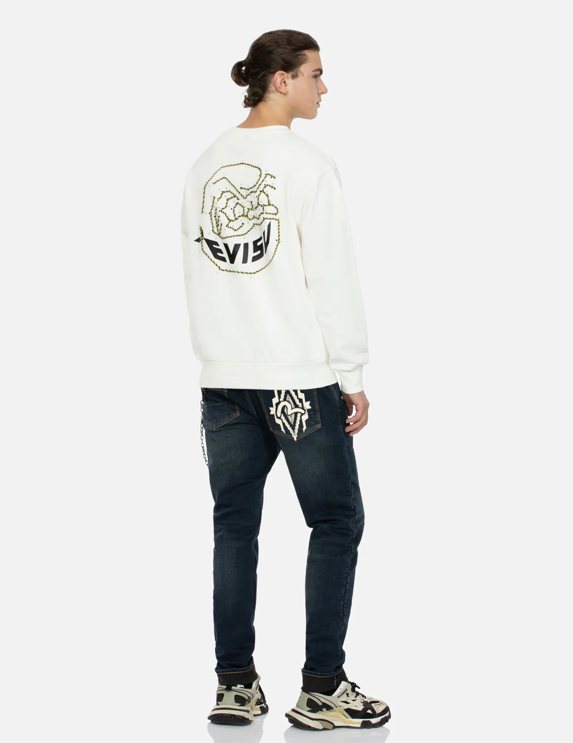 Dot-to-Dot Daruma and Logo Print Relax Fit Sweatshirt - Image 6