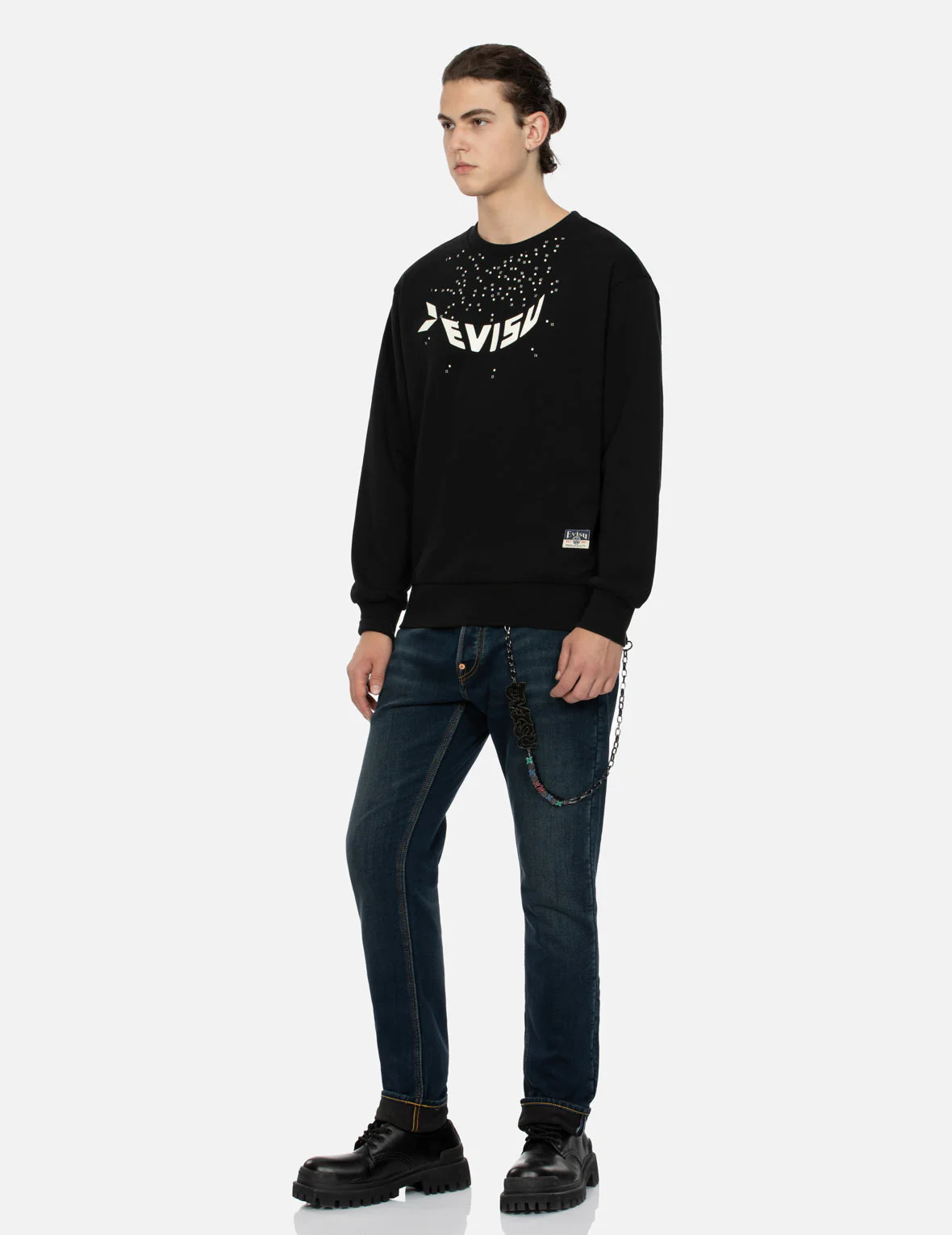 Dot-to-Dot Daruma and Logo Print Relax Fit Sweatshirt - Image 7