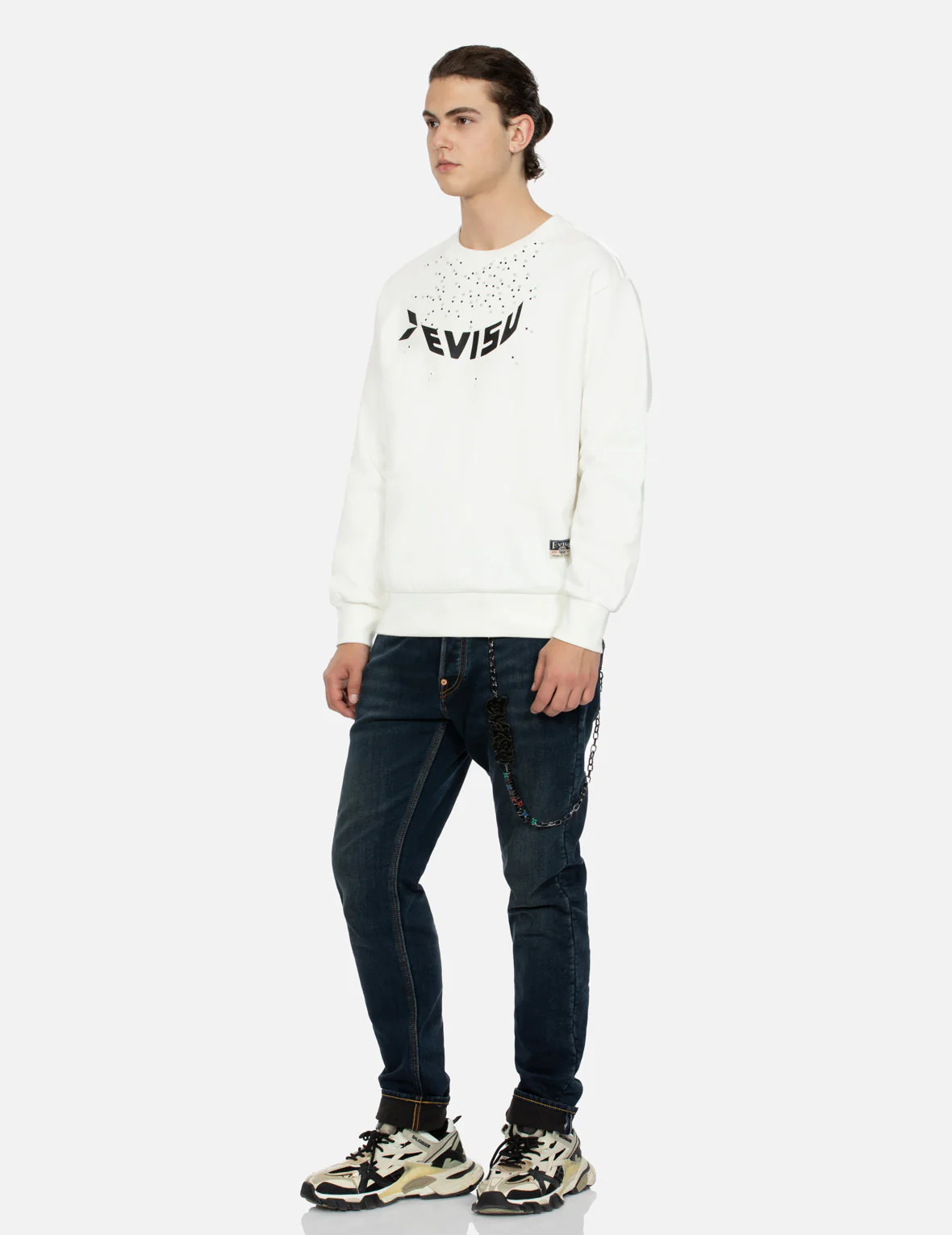 Dot-to-Dot Daruma and Logo Print Relax Fit Sweatshirt - Image 8