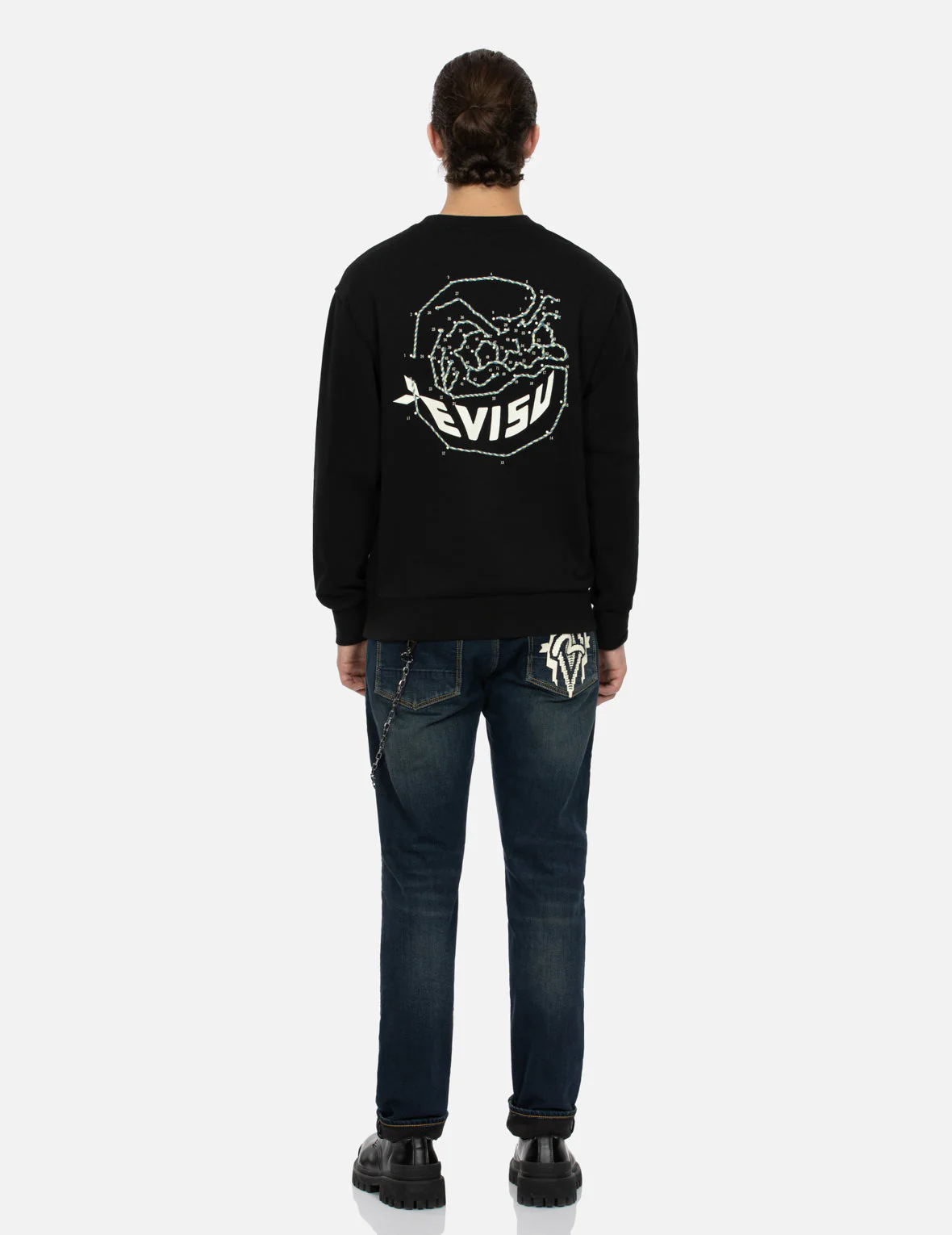 Dot-to-Dot Daruma and Logo Print Relax Fit Sweatshirt - Image 9