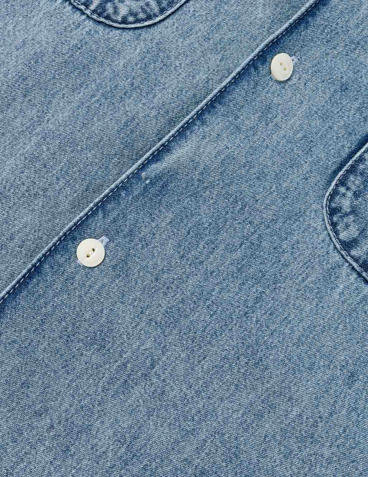 Dual Pocket Boxy Denim Shirt - Image 11