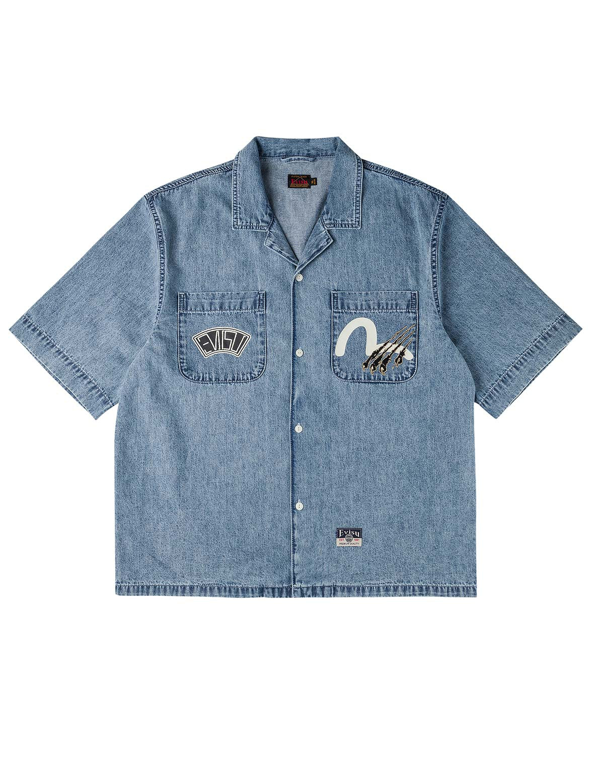 Dual Pocket Boxy Denim Shirt - Image 13