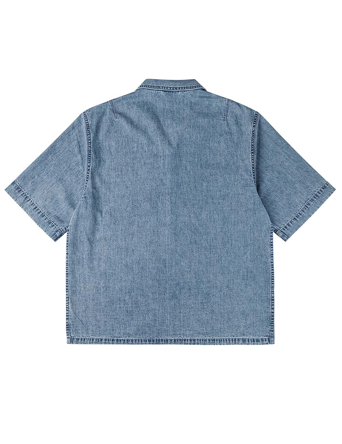 Dual Pocket Boxy Denim Shirt - Image 2