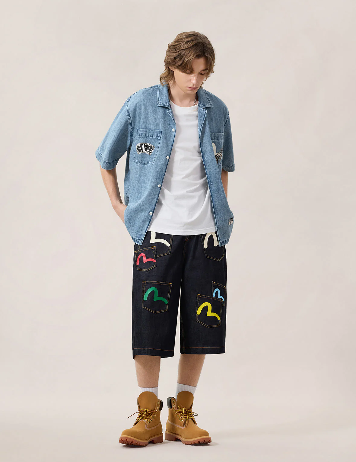 Dual Pocket Boxy Denim Shirt - Image 5