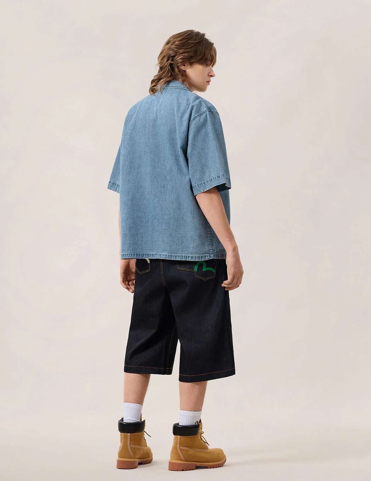 Dual Pocket Boxy Denim Shirt - Image 6