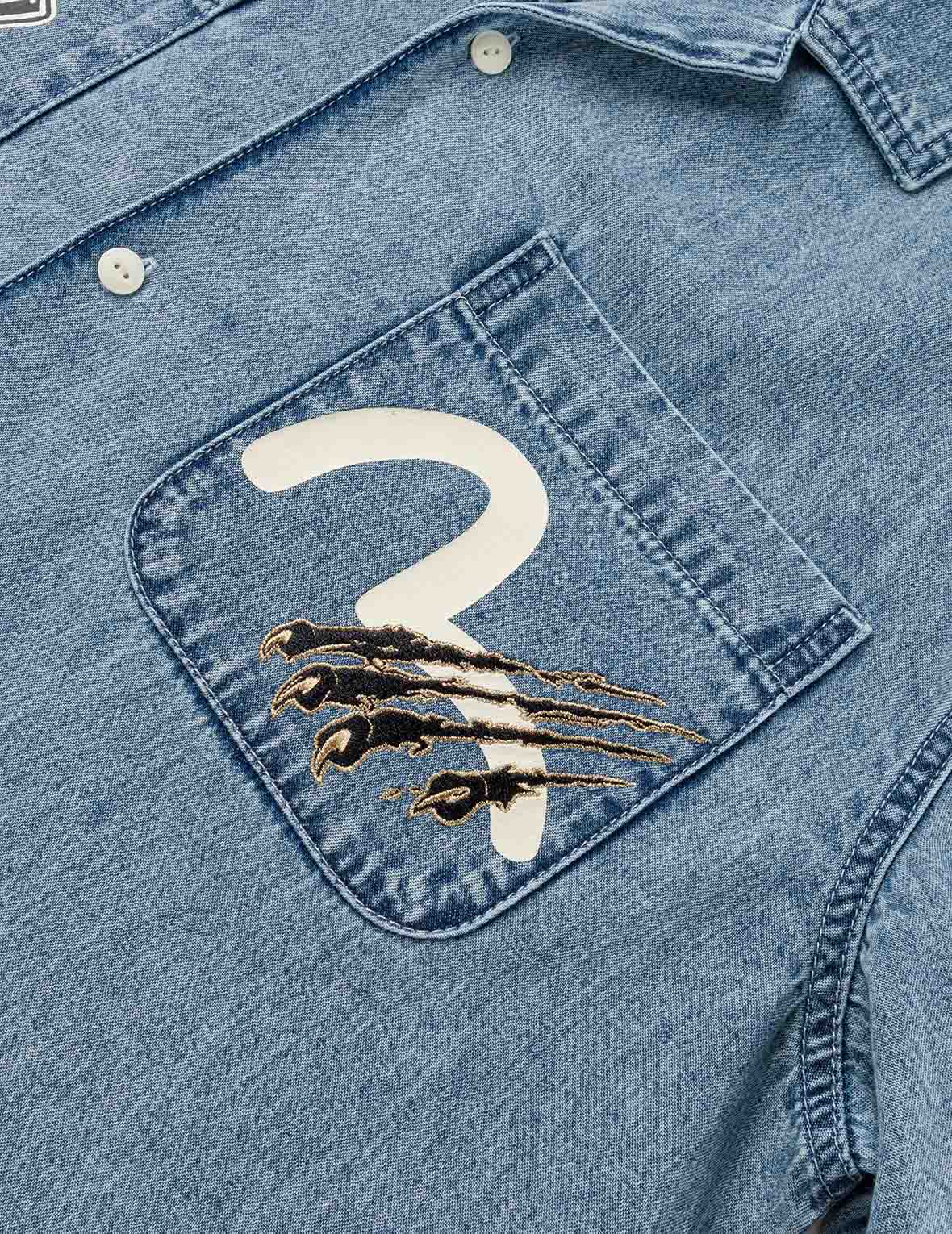 Dual Pocket Boxy Denim Shirt - Image 7