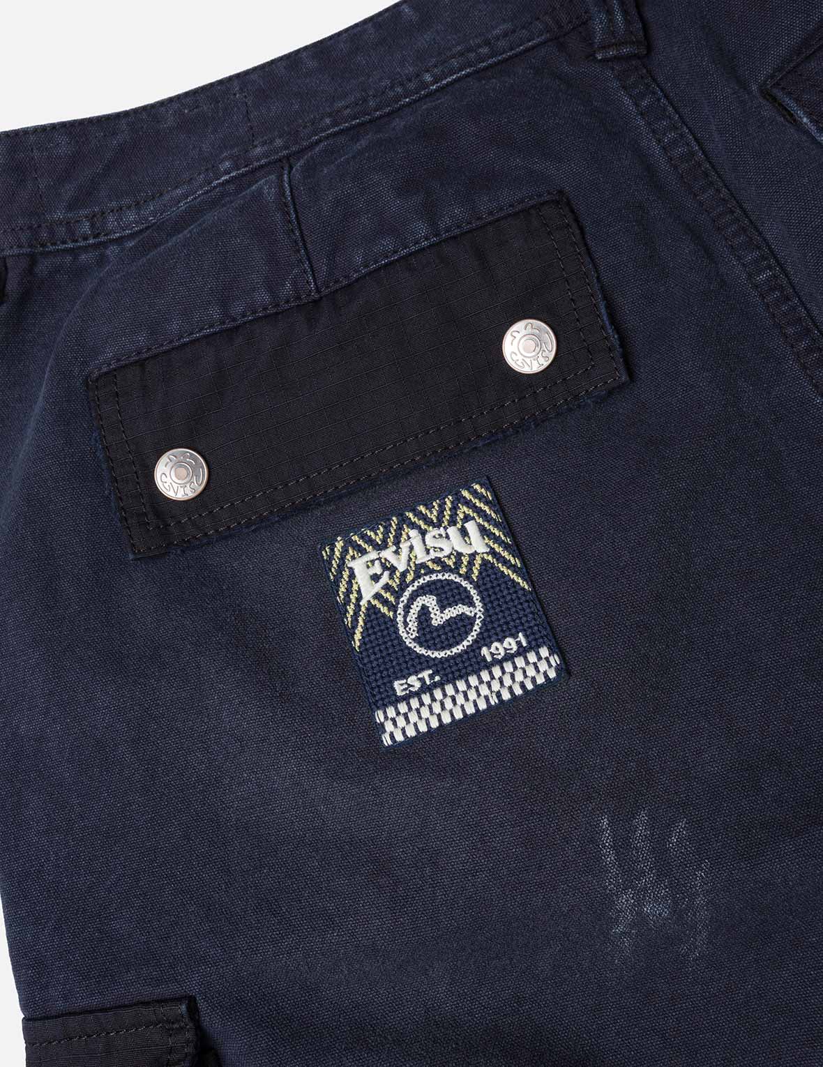 Dual Seagull Print Loose Fit Washed Woven Cargo Joggers - Image 15