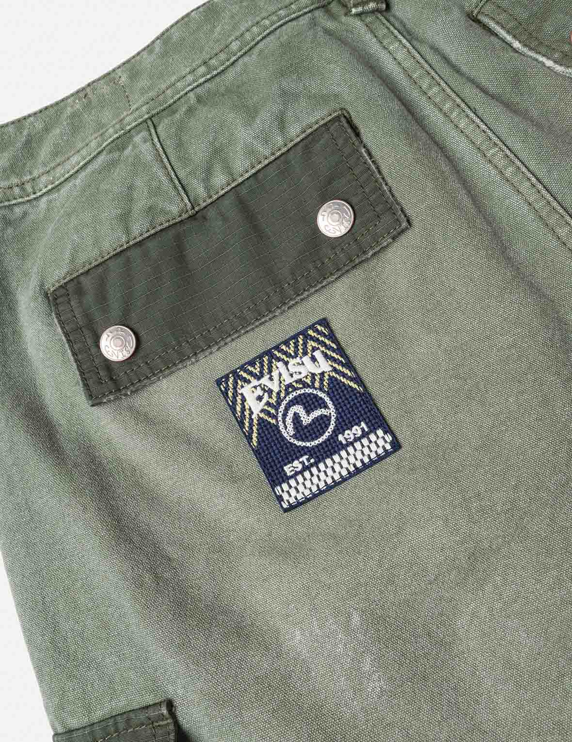 Dual Seagull Print Loose Fit Washed Woven Cargo Joggers - Image 16