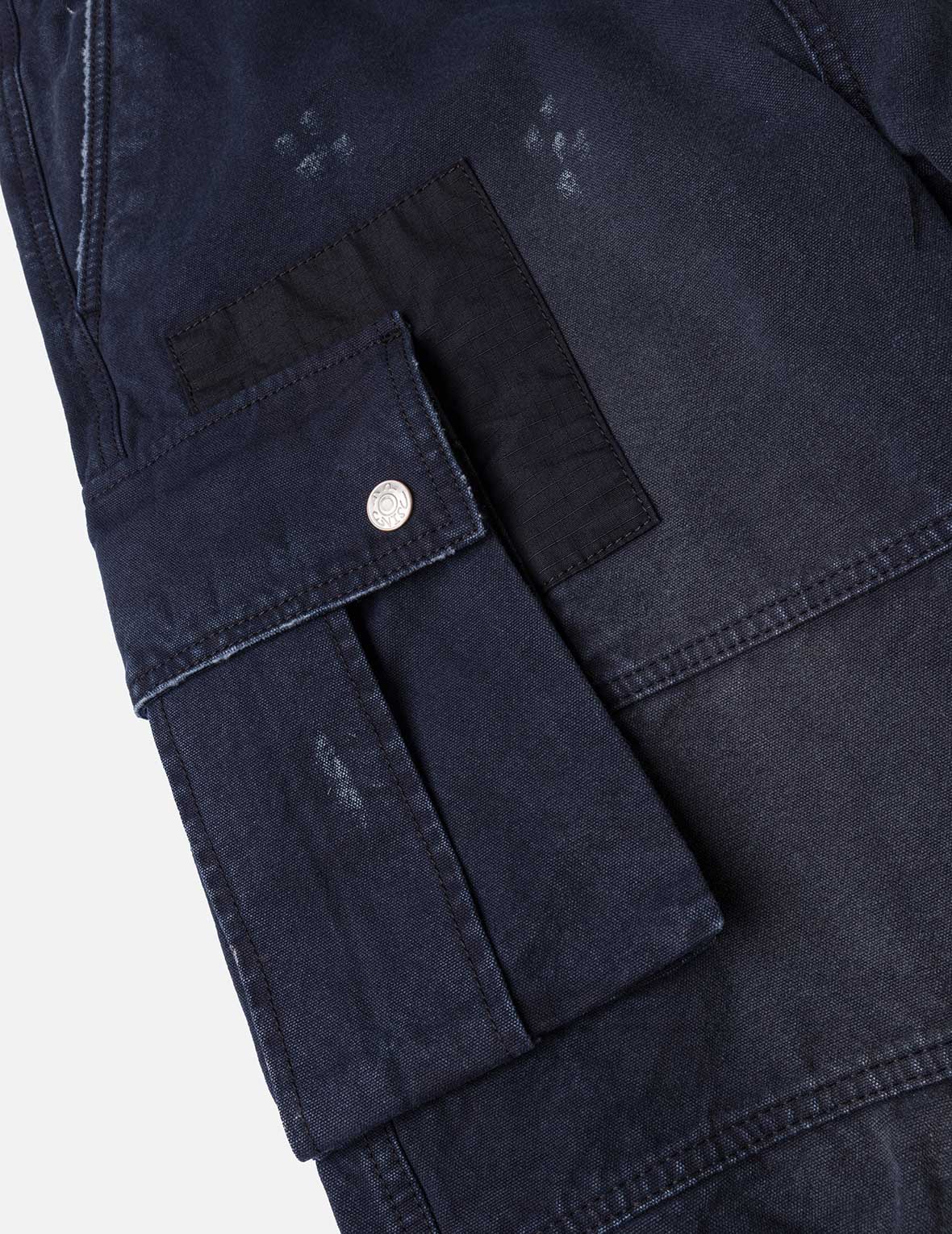 Dual Seagull Print Loose Fit Washed Woven Cargo Joggers - Image 21